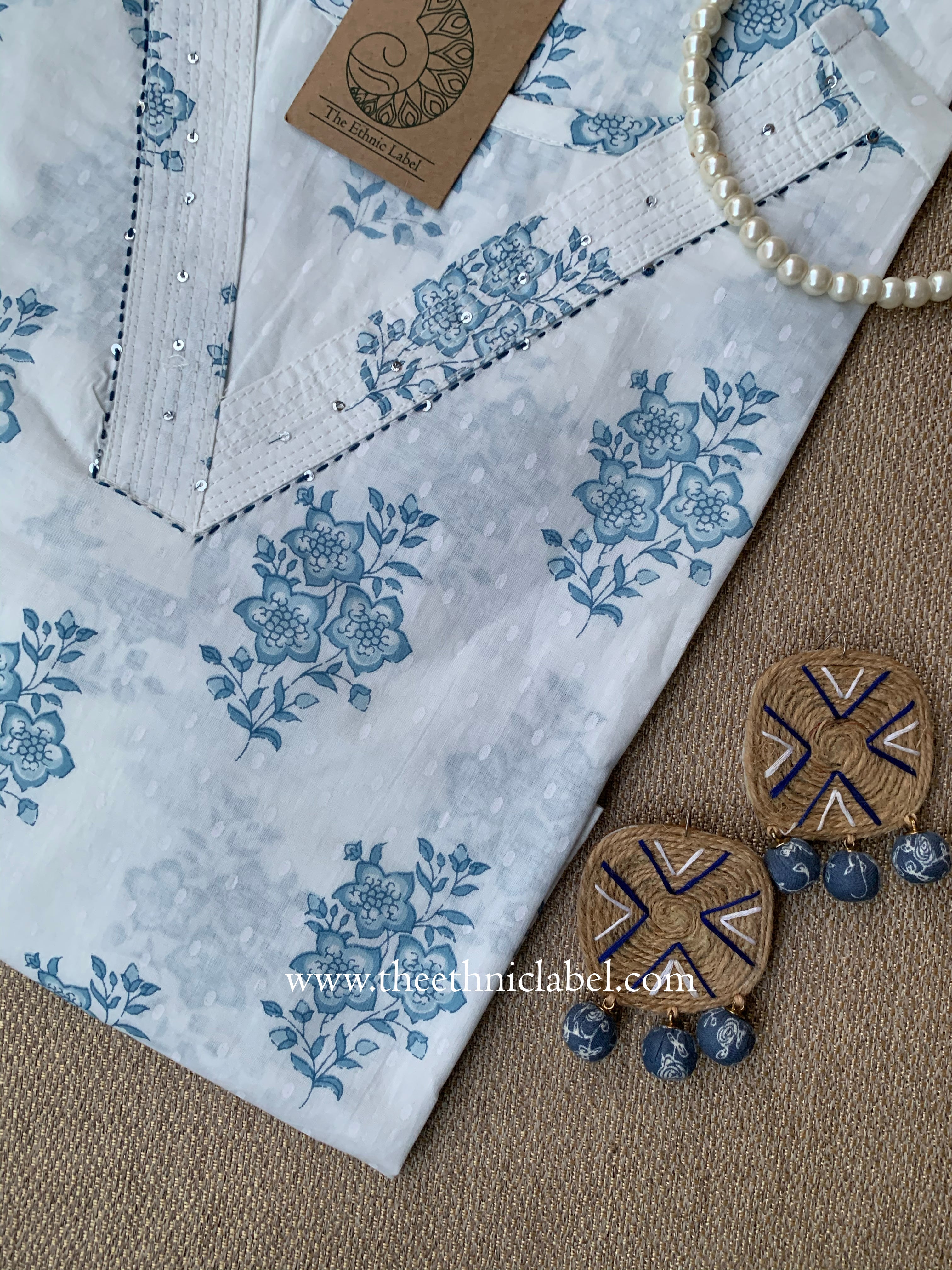 "Archana" Boota Cotton kurta - Big Size