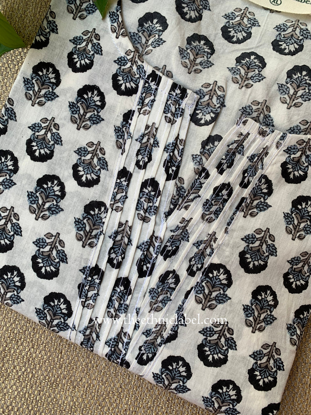 "Mriga" Hand Block Printed Cotton kurta- XXL