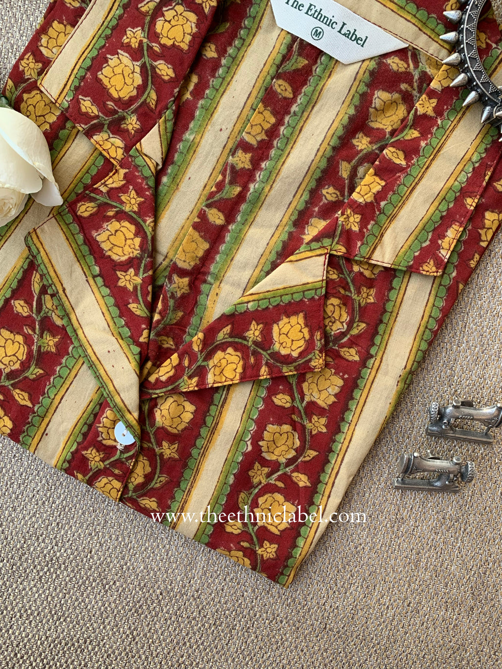 "Juhi" Hand Block Printed Cotton Shirt