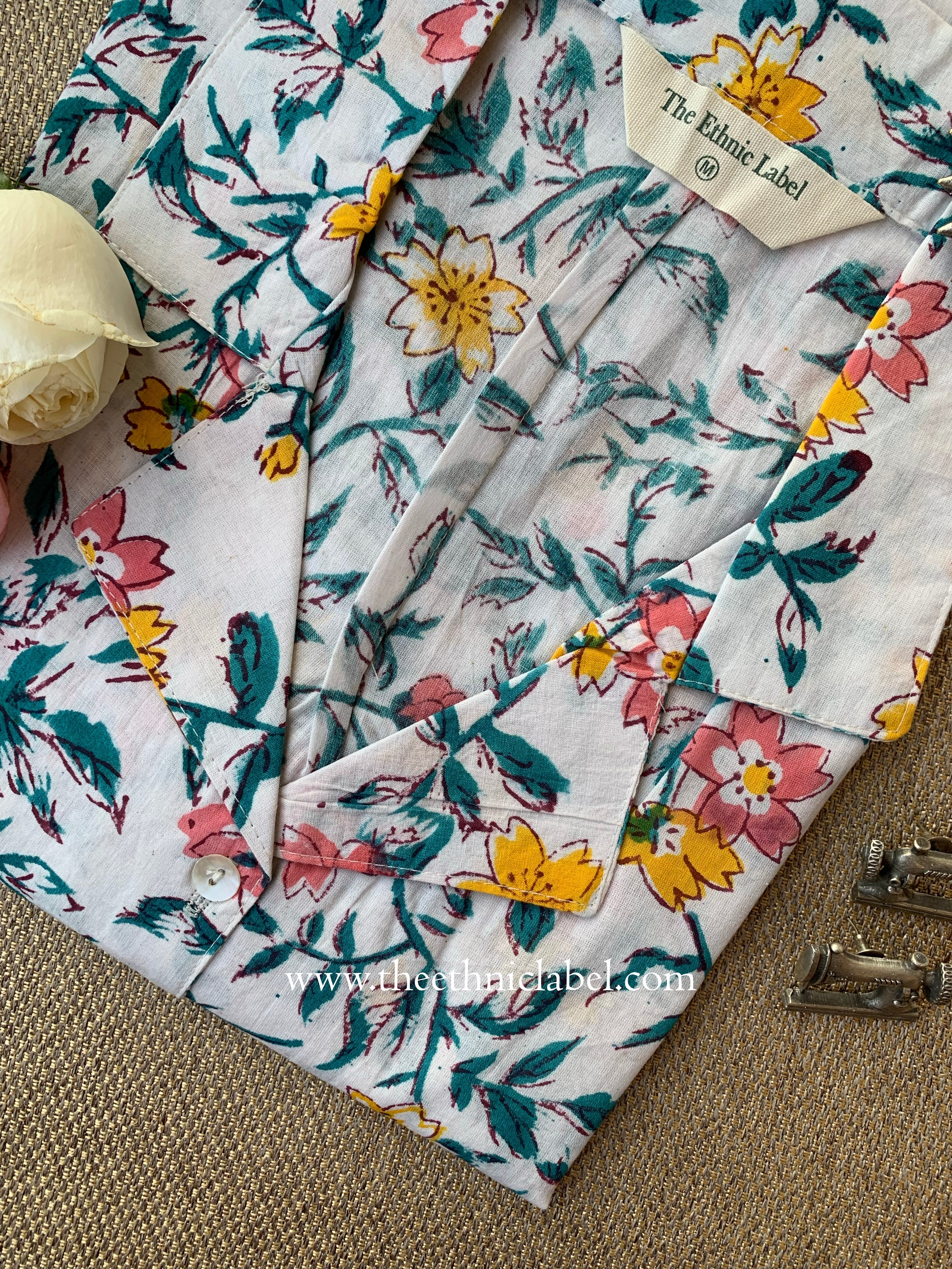 "Sanvi" Hand Block Printed Cotton Shirt