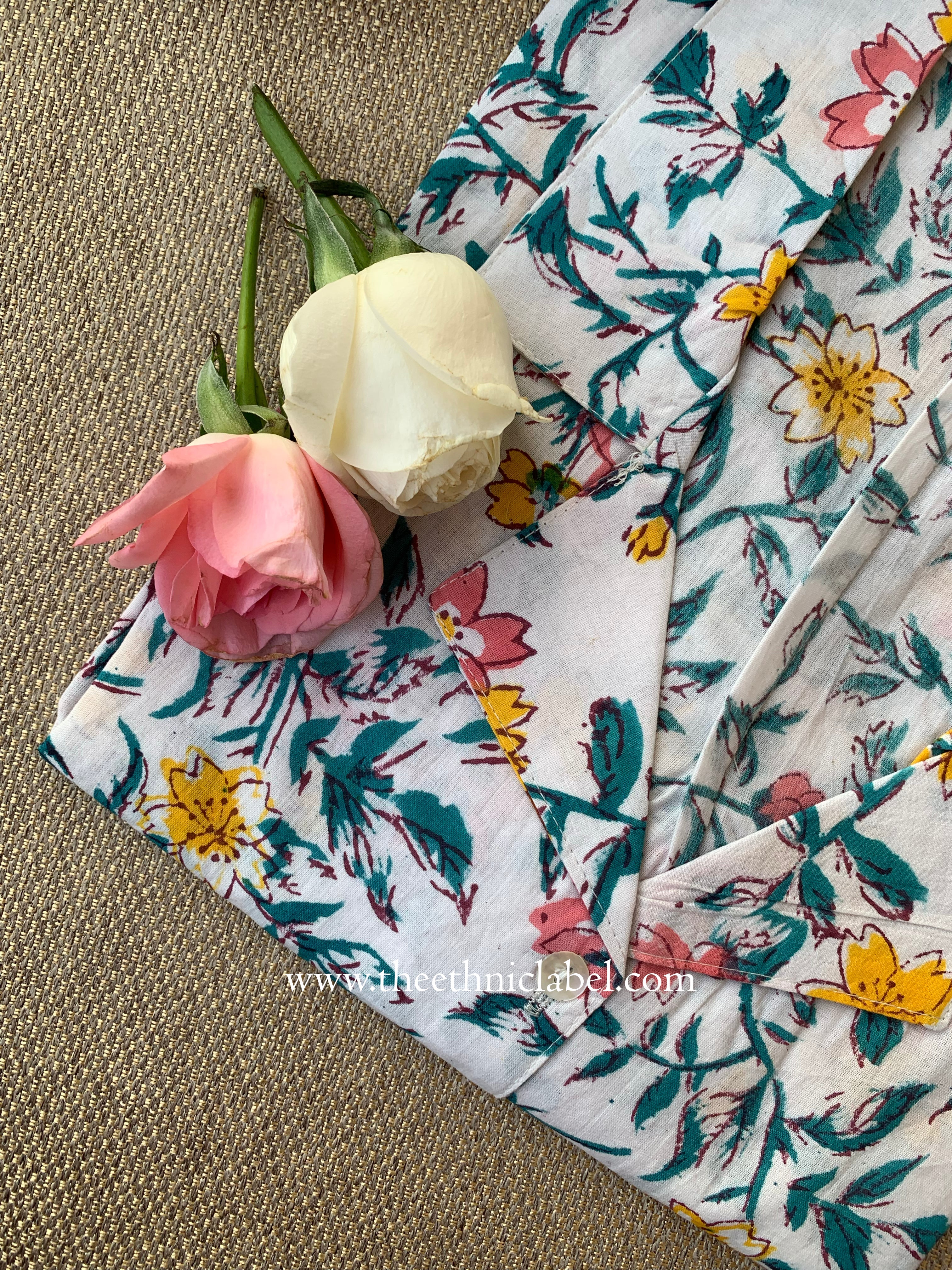 "Sanvi" Hand Block Printed Cotton Shirt