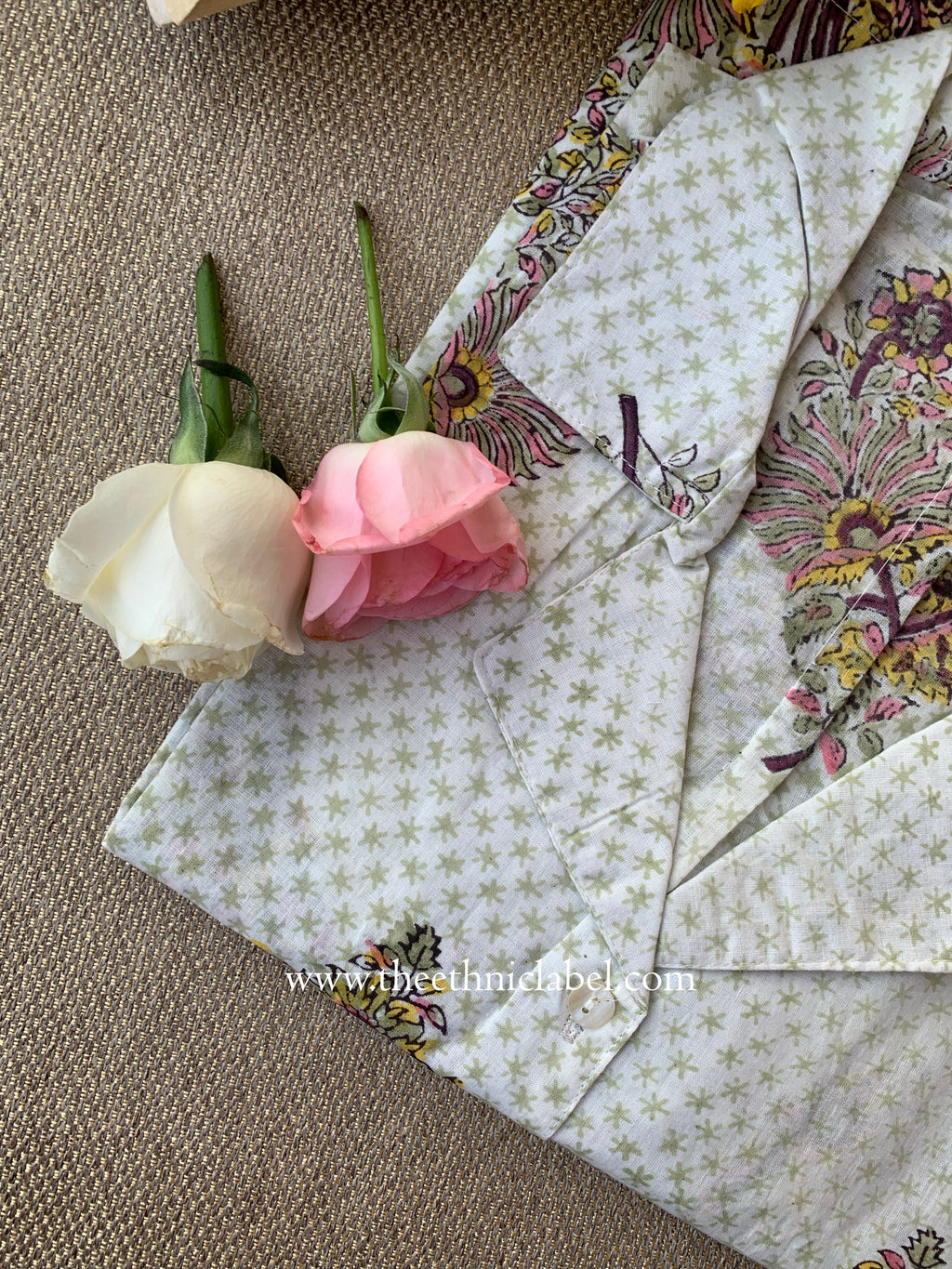 "Sonam" Hand Block Printed Cotton Shirt
