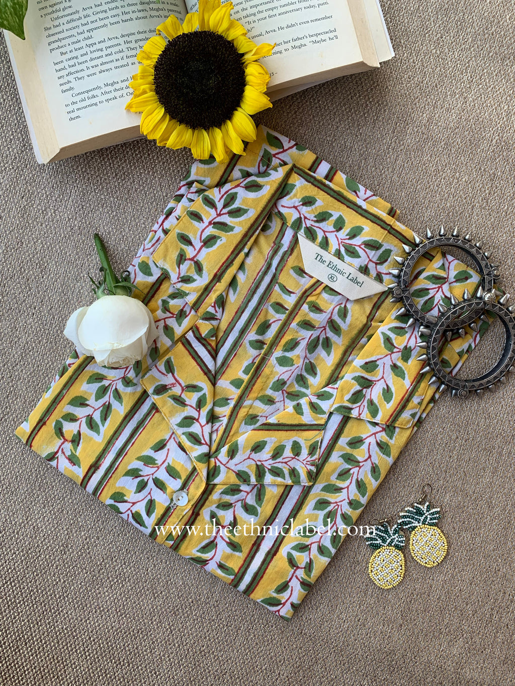 "Phool" Hand Block Printed Cotton Shirt