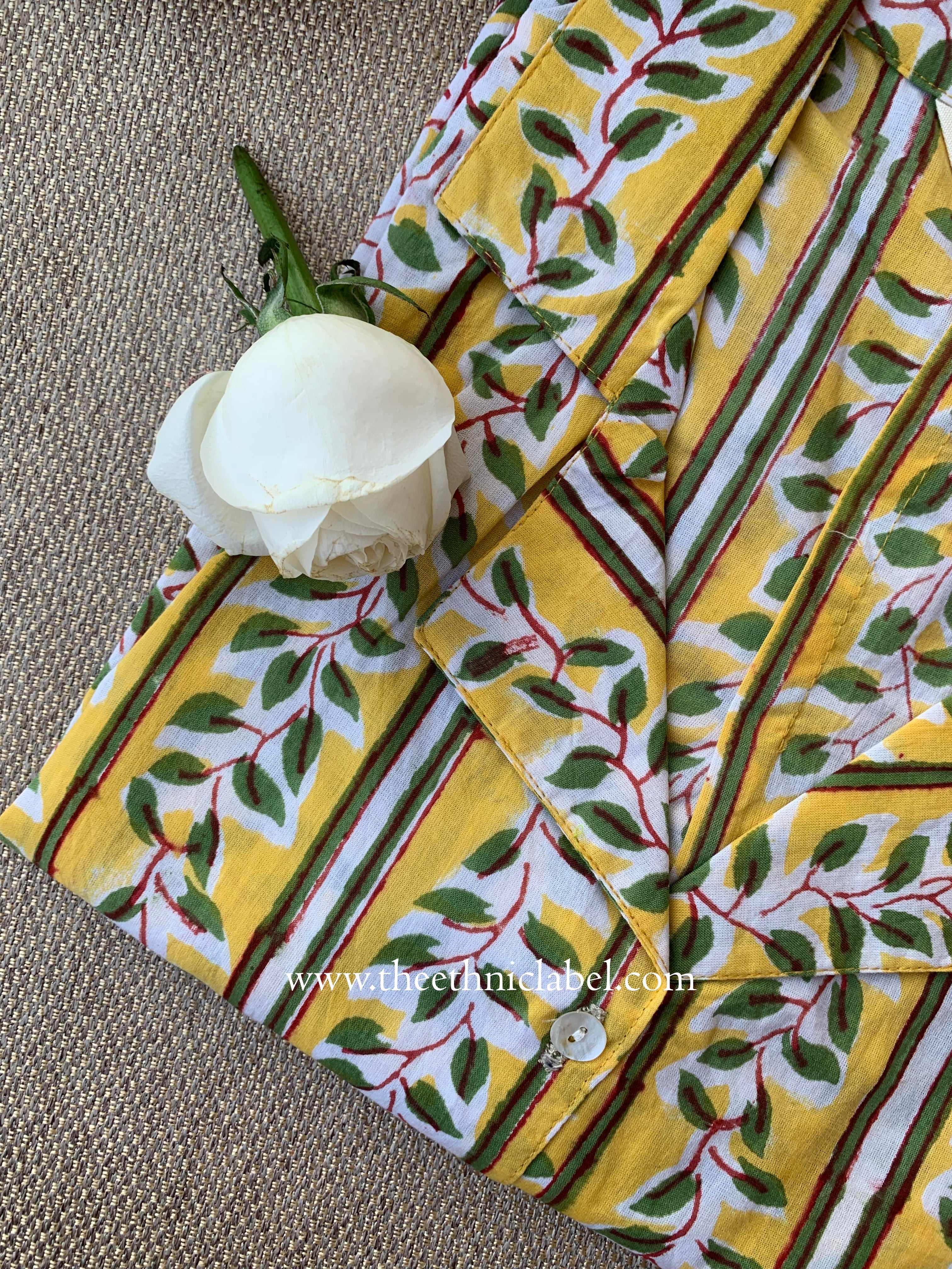 "Phool" Hand Block Printed Cotton Shirt