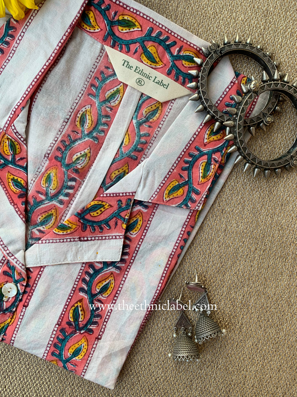 "Diya" Hand Block Printed Cotton Shirt