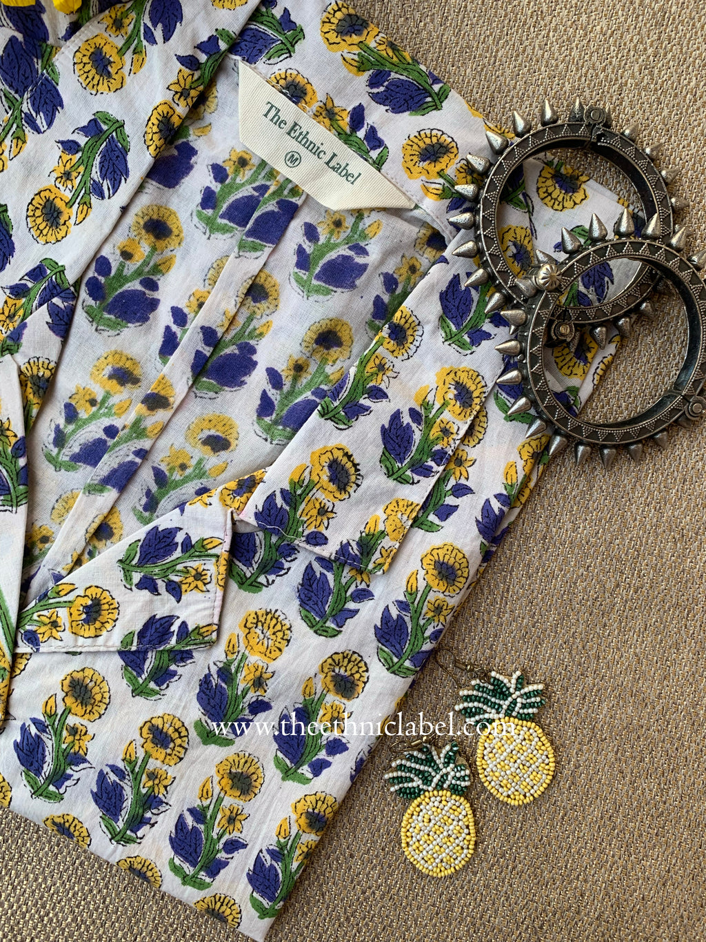 "Aisha" Hand Block Printed Cotton Shirt