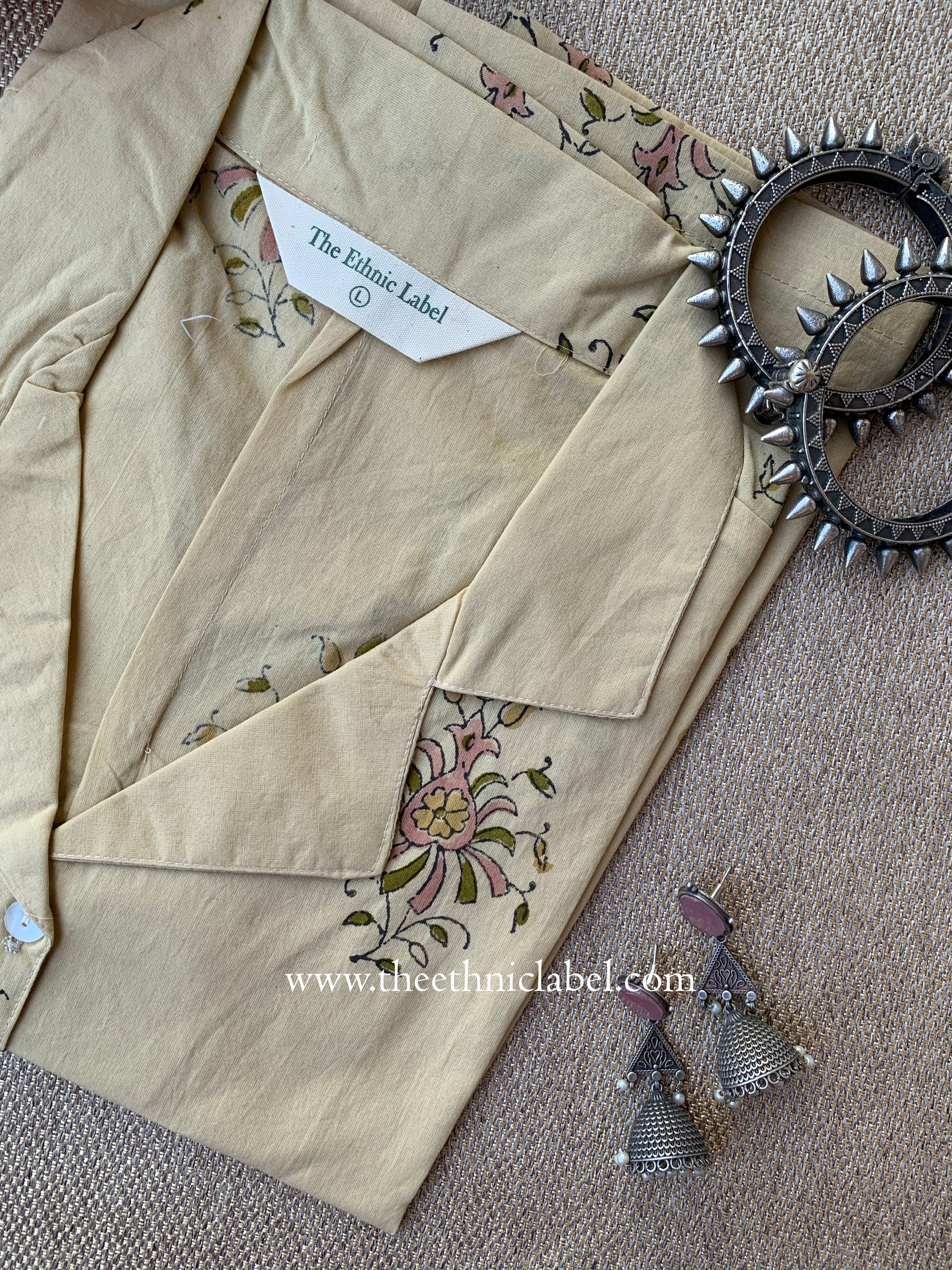 "Ketaki" Hand Block Printed Cotton Shirt