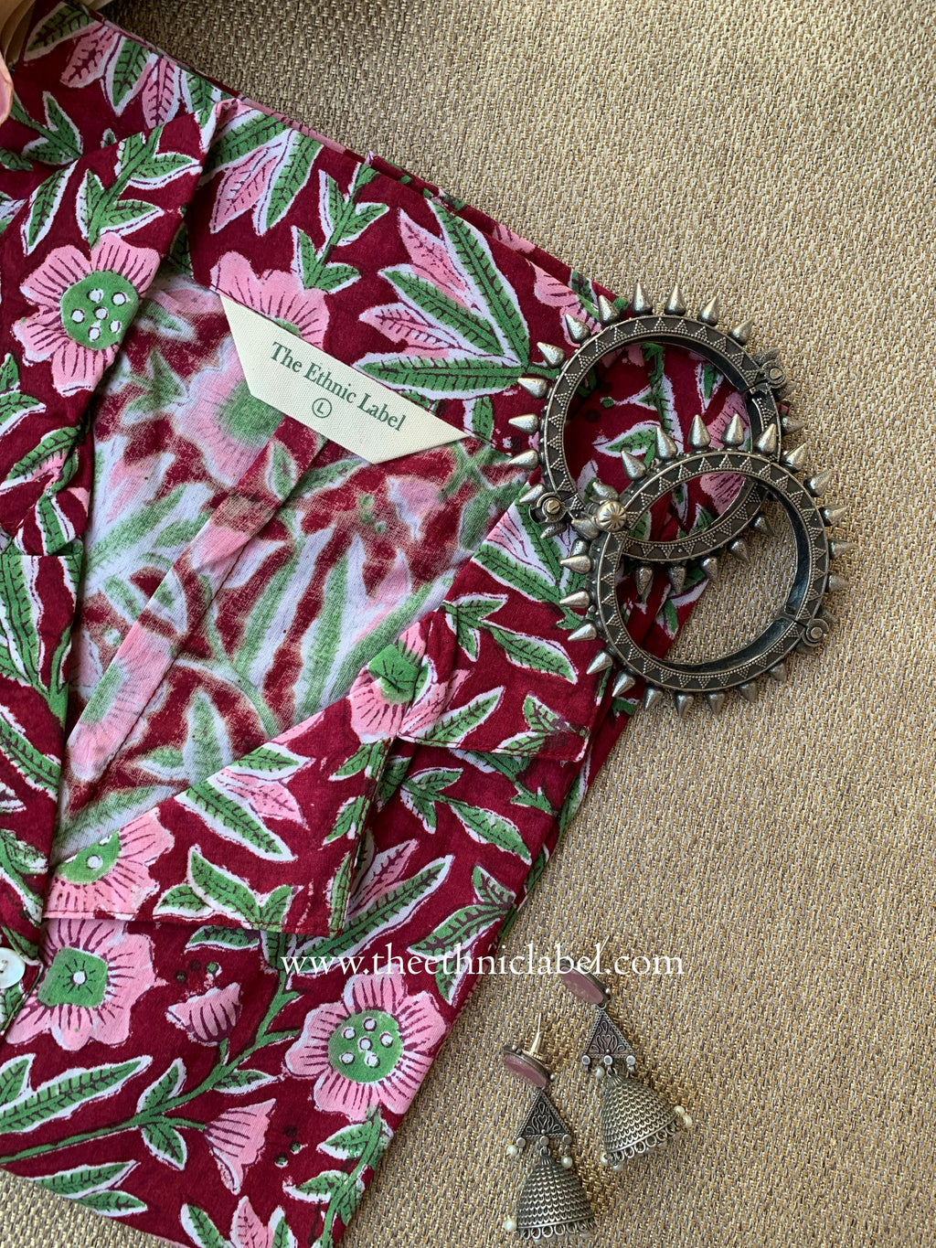 "Rhea" Hand Block Printed Cotton Shirt