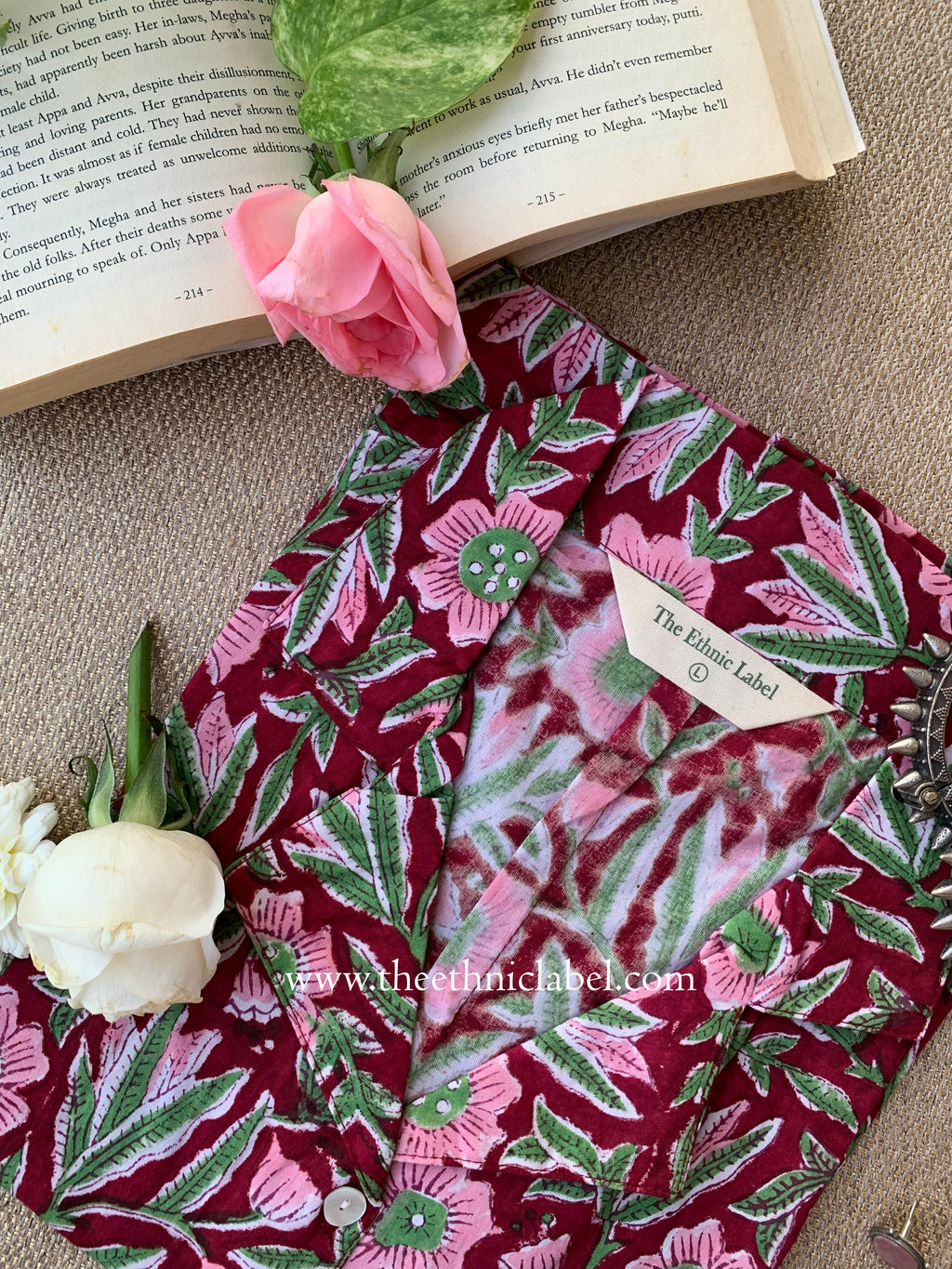 "Rhea" Hand Block Printed Cotton Shirt