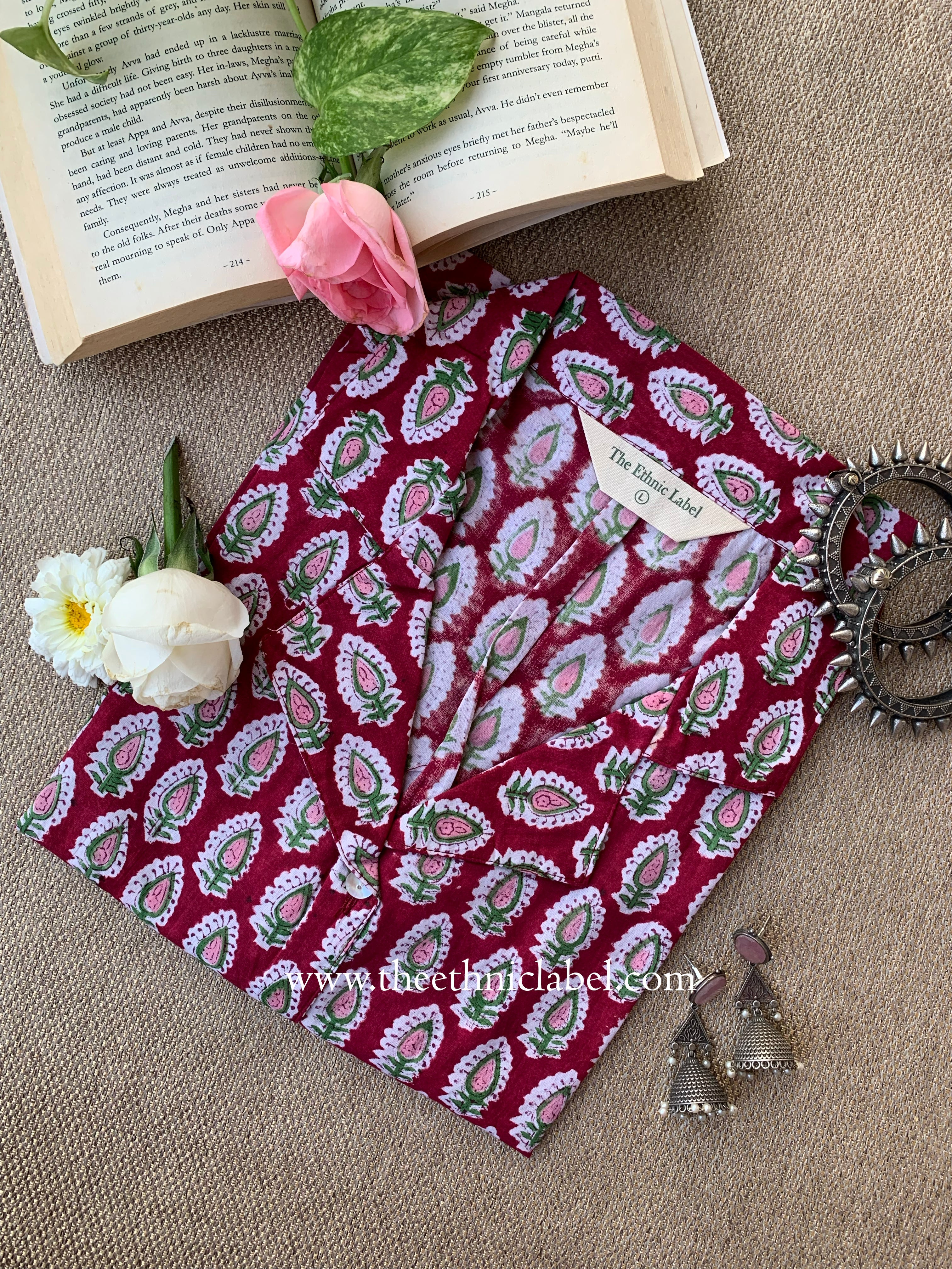 "Rishma" Hand Block Printed Cotton Shirt