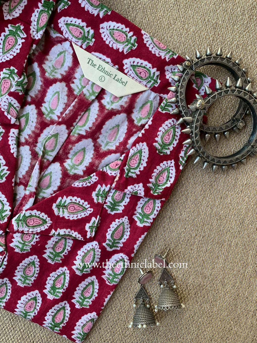 "Rishma" Hand Block Printed Cotton Shirt
