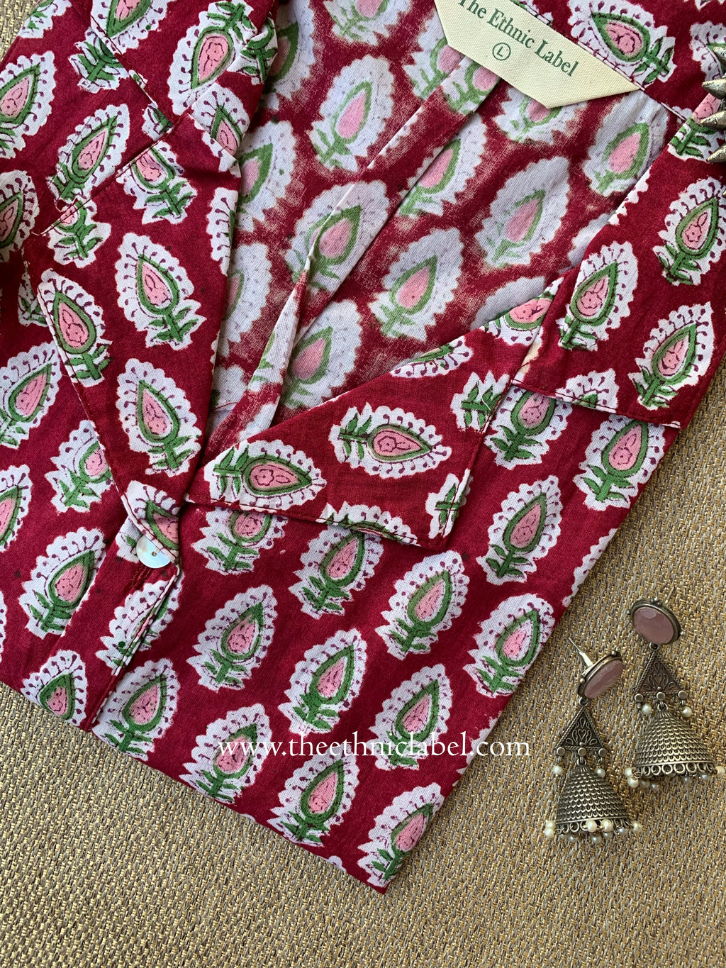 "Rishma" Hand Block Printed Cotton Shirt