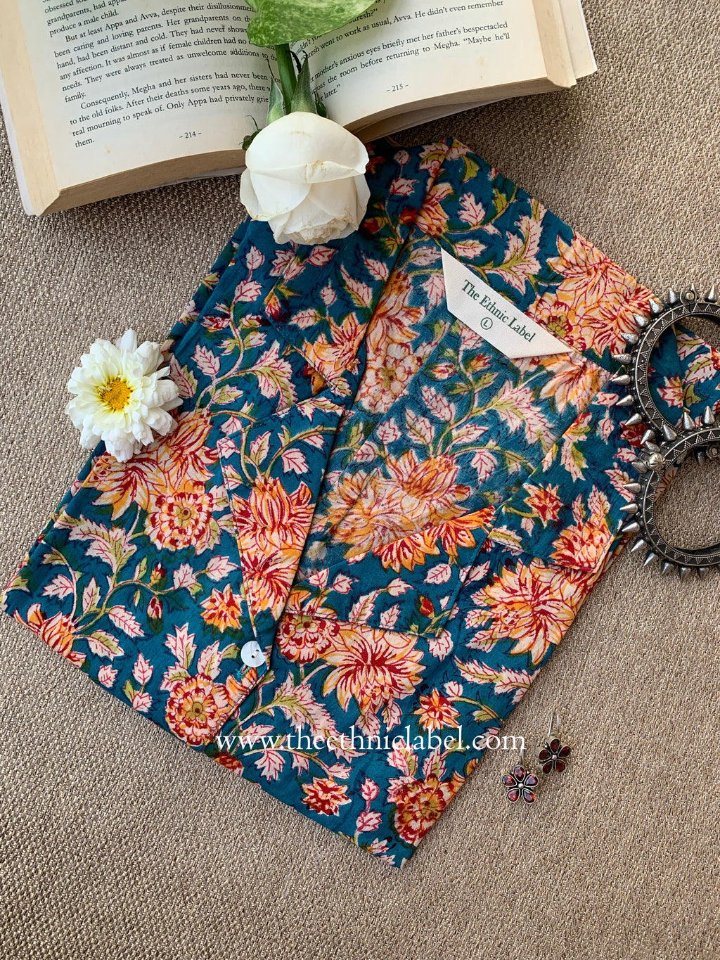 "Sunaina" Hand Block Printed Cotton Shirt