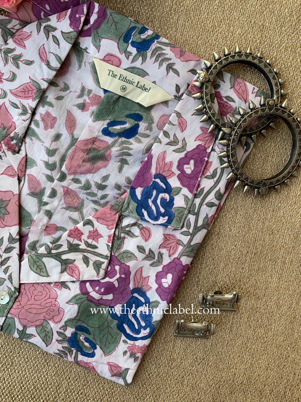 "Kavya" Hand Block Printed Cotton Shirt