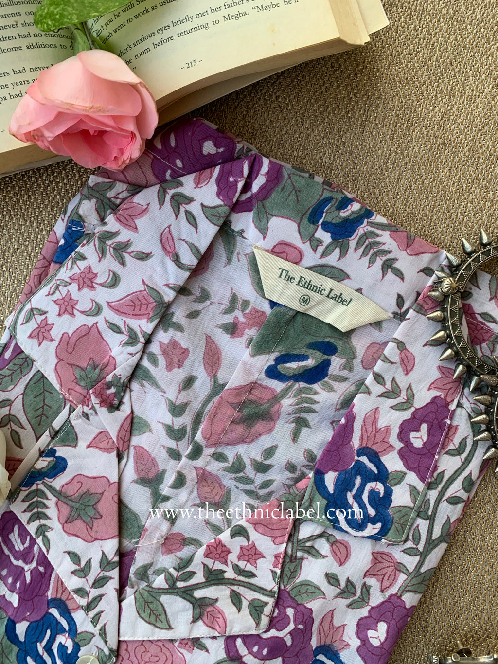"Kavya" Hand Block Printed Cotton Shirt