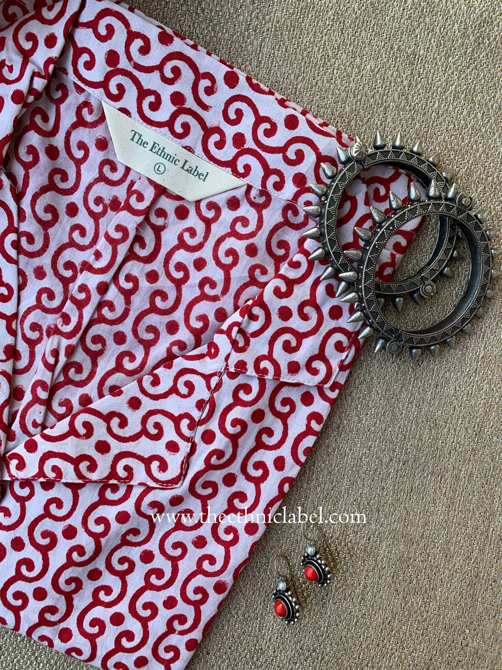"Tina" Hand Block Printed Cotton Shirt