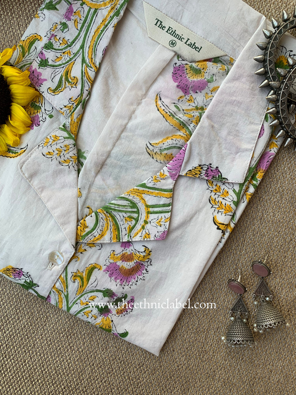 "Subah" Hand Block Printed Cotton Shirt