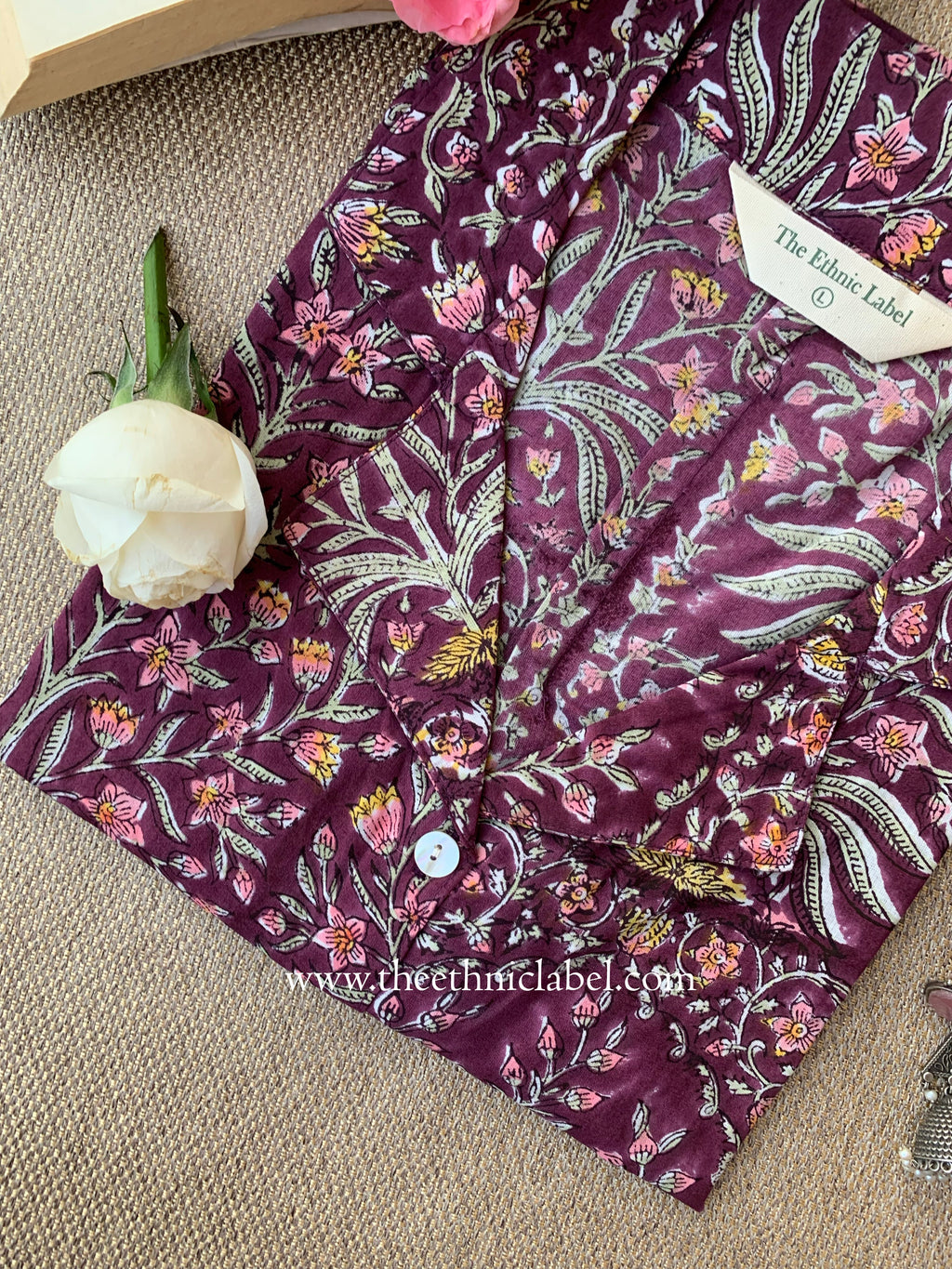 "Sumar" Hand Block Printed Cotton Shirt
