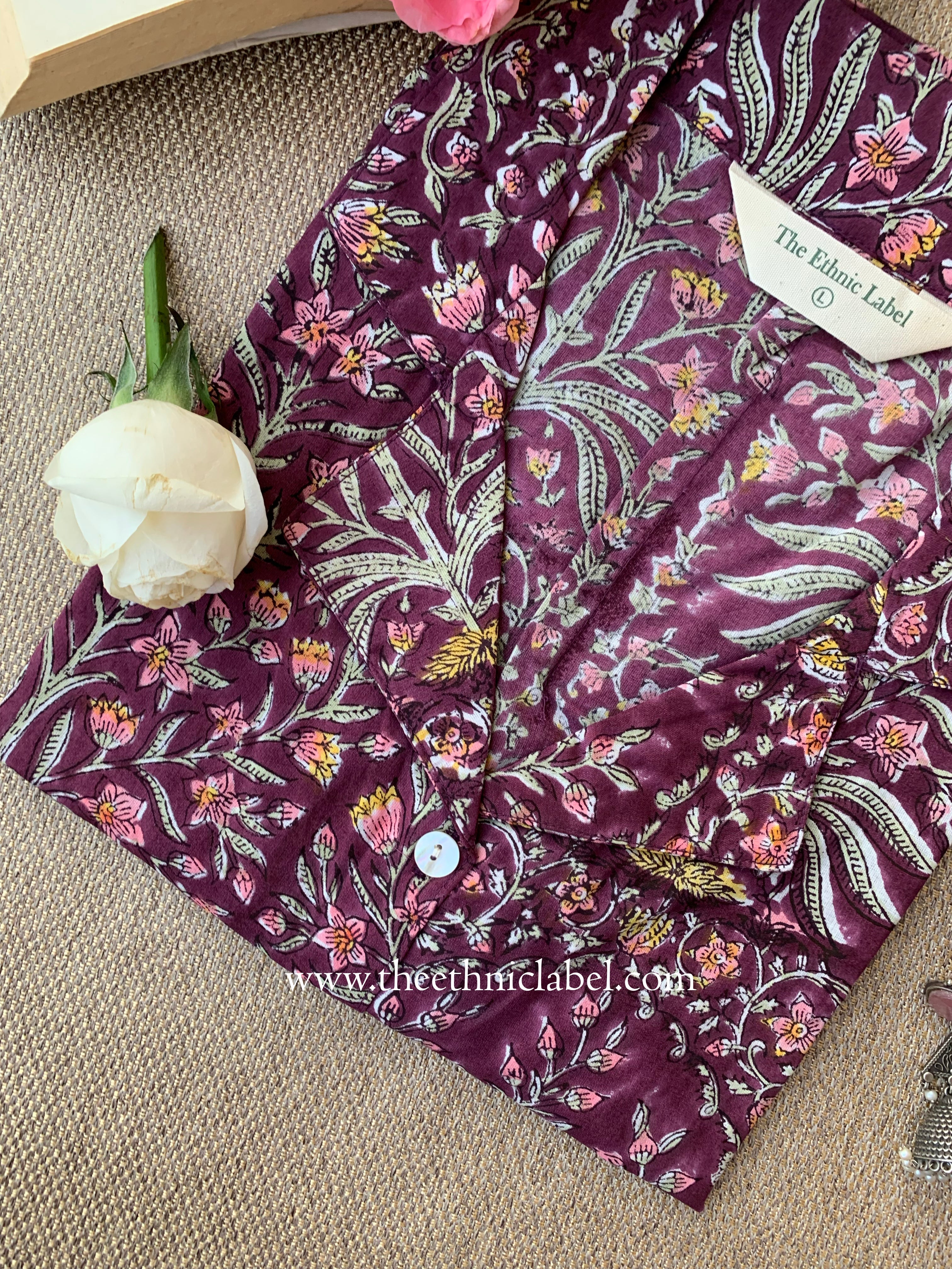 "Sumar" Hand Block Printed Cotton Shirt