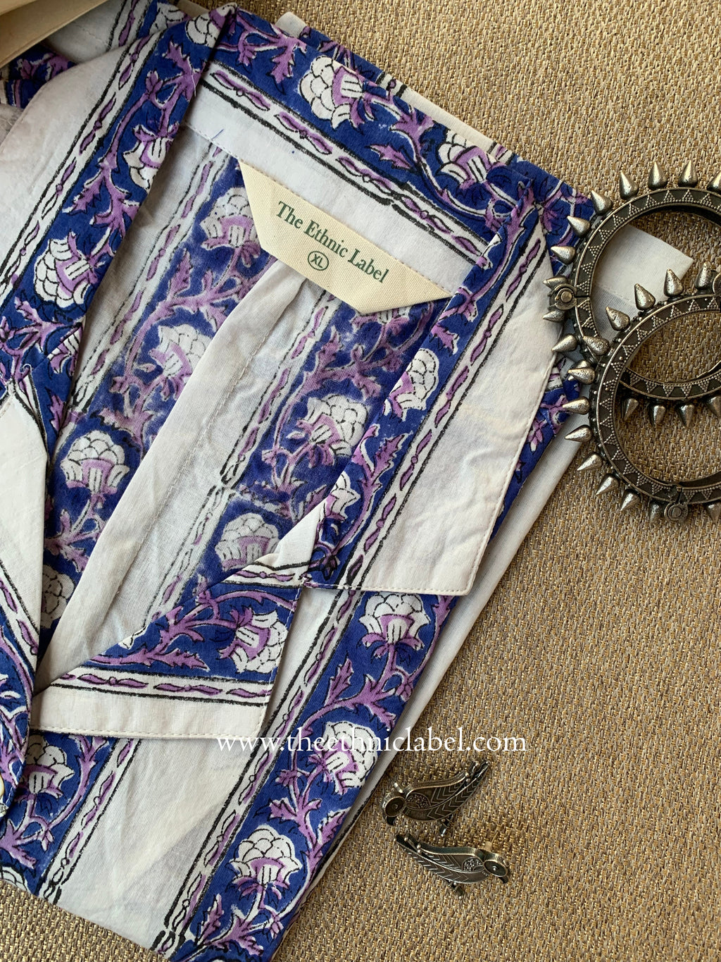 "Zinnia" Hand Block Printed Cotton Shirt