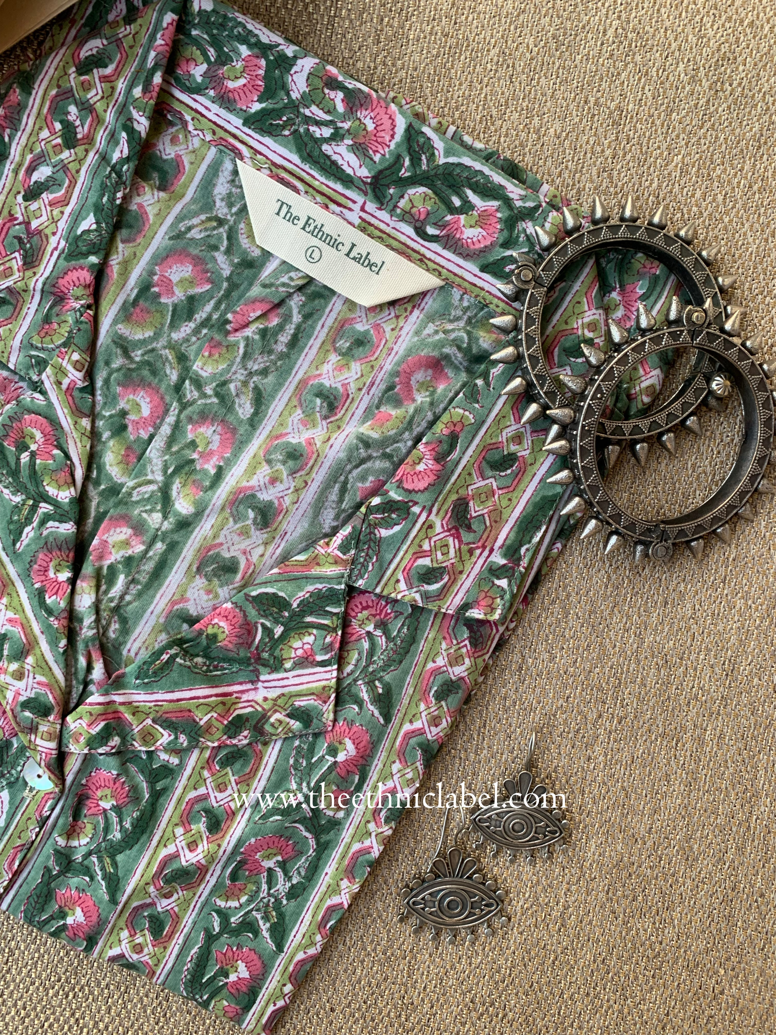 "Avni" Hand Block Printed Cotton Shirt