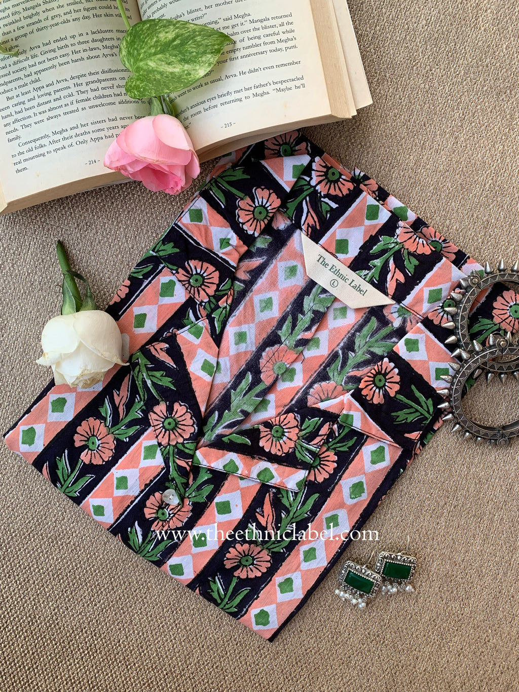 "Alina" Hand Block Printed Cotton Shirt
