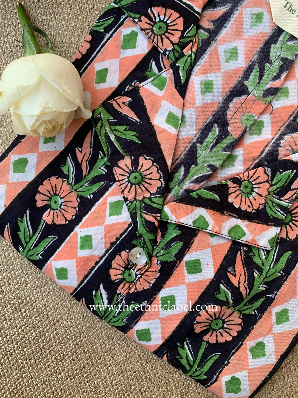 "Alina" Hand Block Printed Cotton Shirt