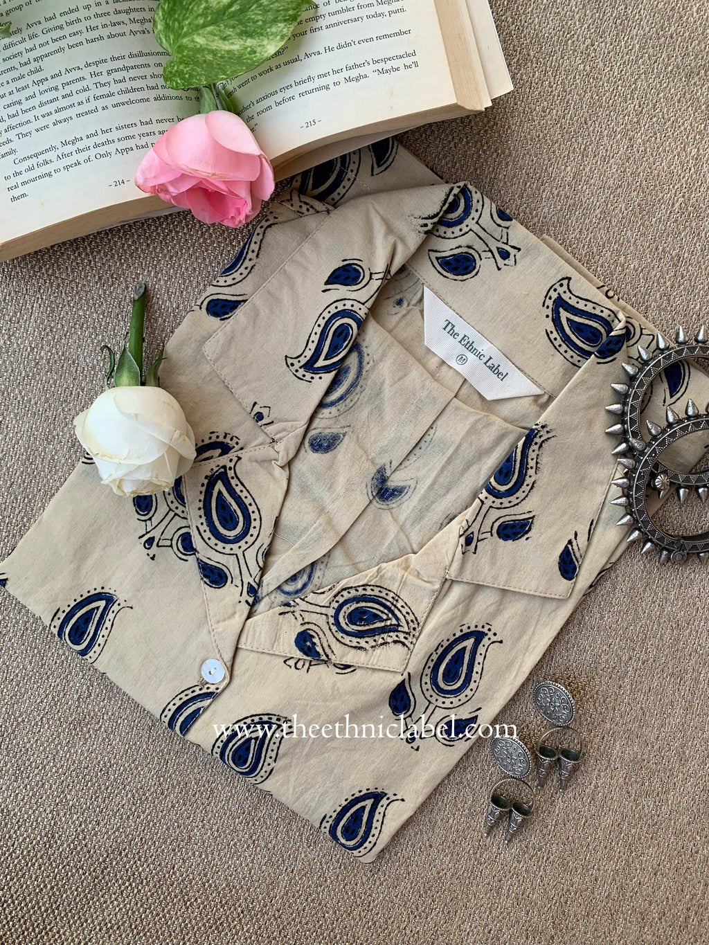 "Anaya" Hand Block Printed Cotton Shirt