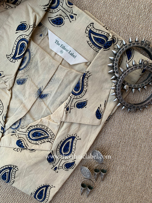 "Anaya" Hand Block Printed Cotton Shirt