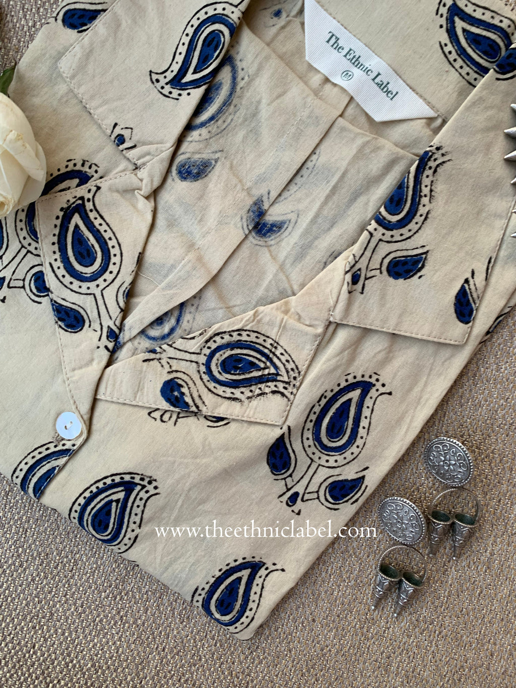 "Anaya" Hand Block Printed Cotton Shirt