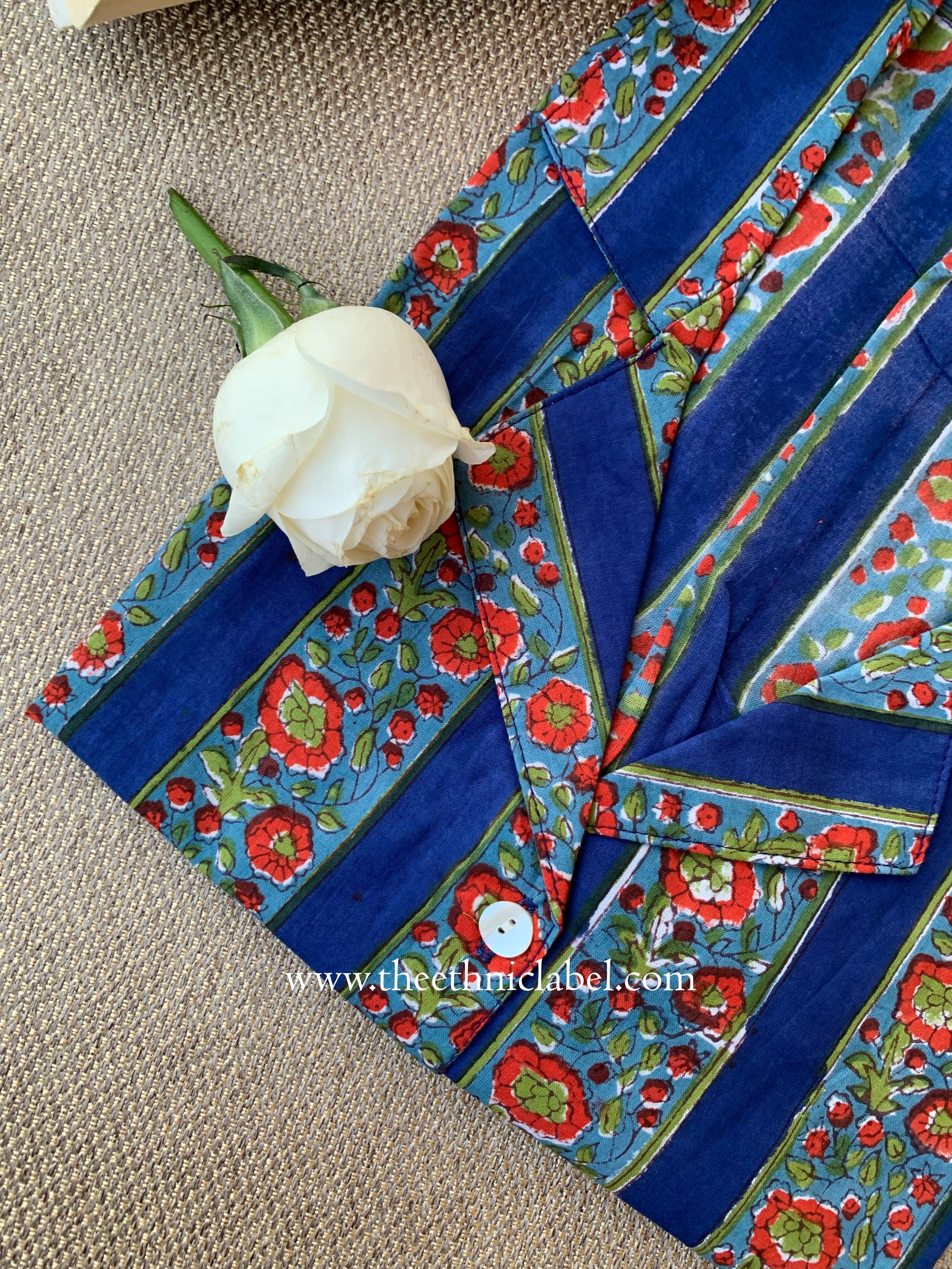 "Myra" Hand Block Printed Cotton Shirt