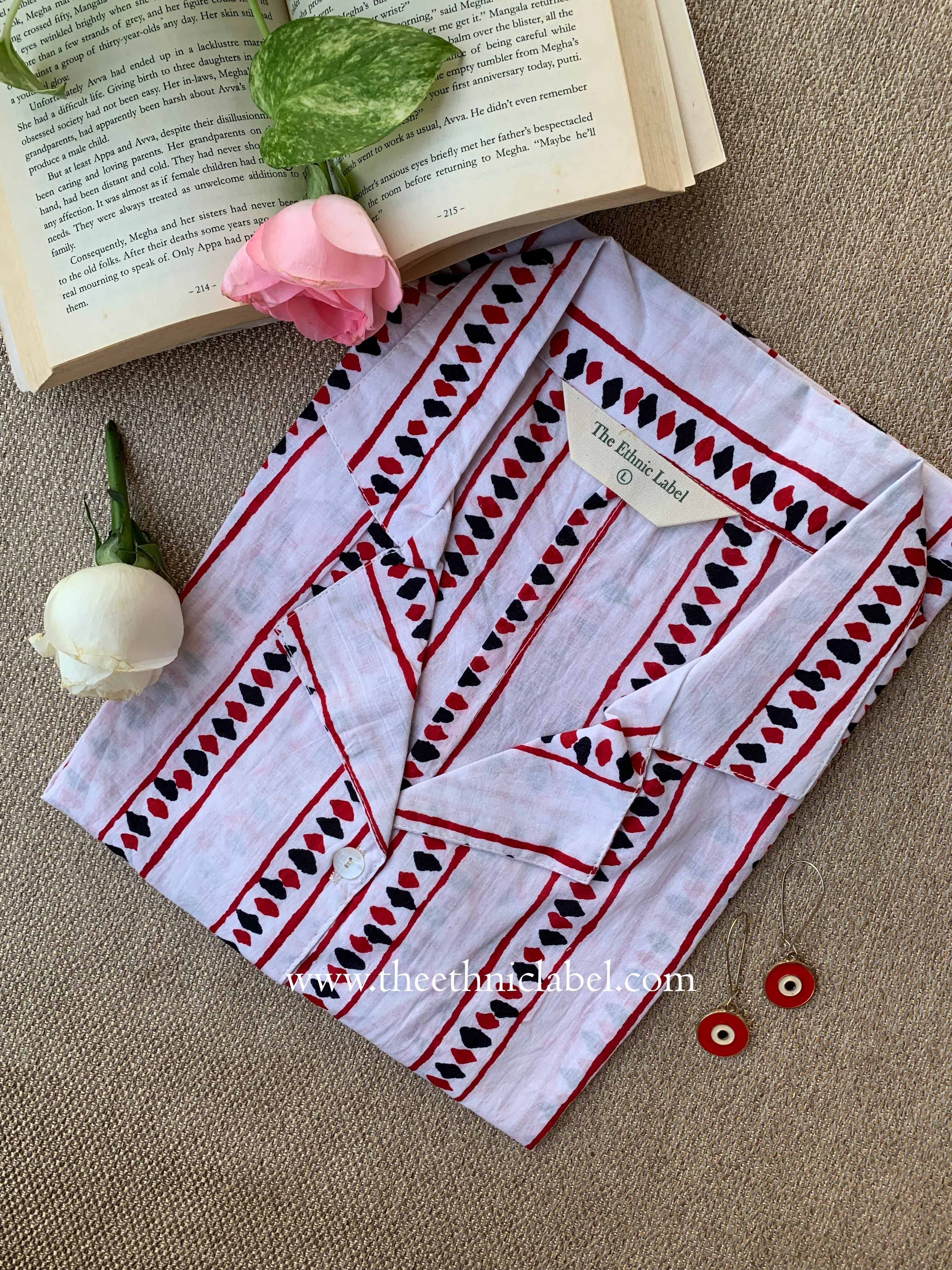 "Sumi" Hand Block Printed Cotton Shirt