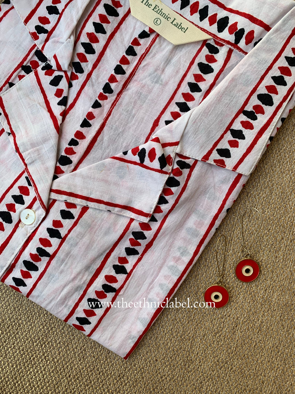 "Sumi" Hand Block Printed Cotton Shirt