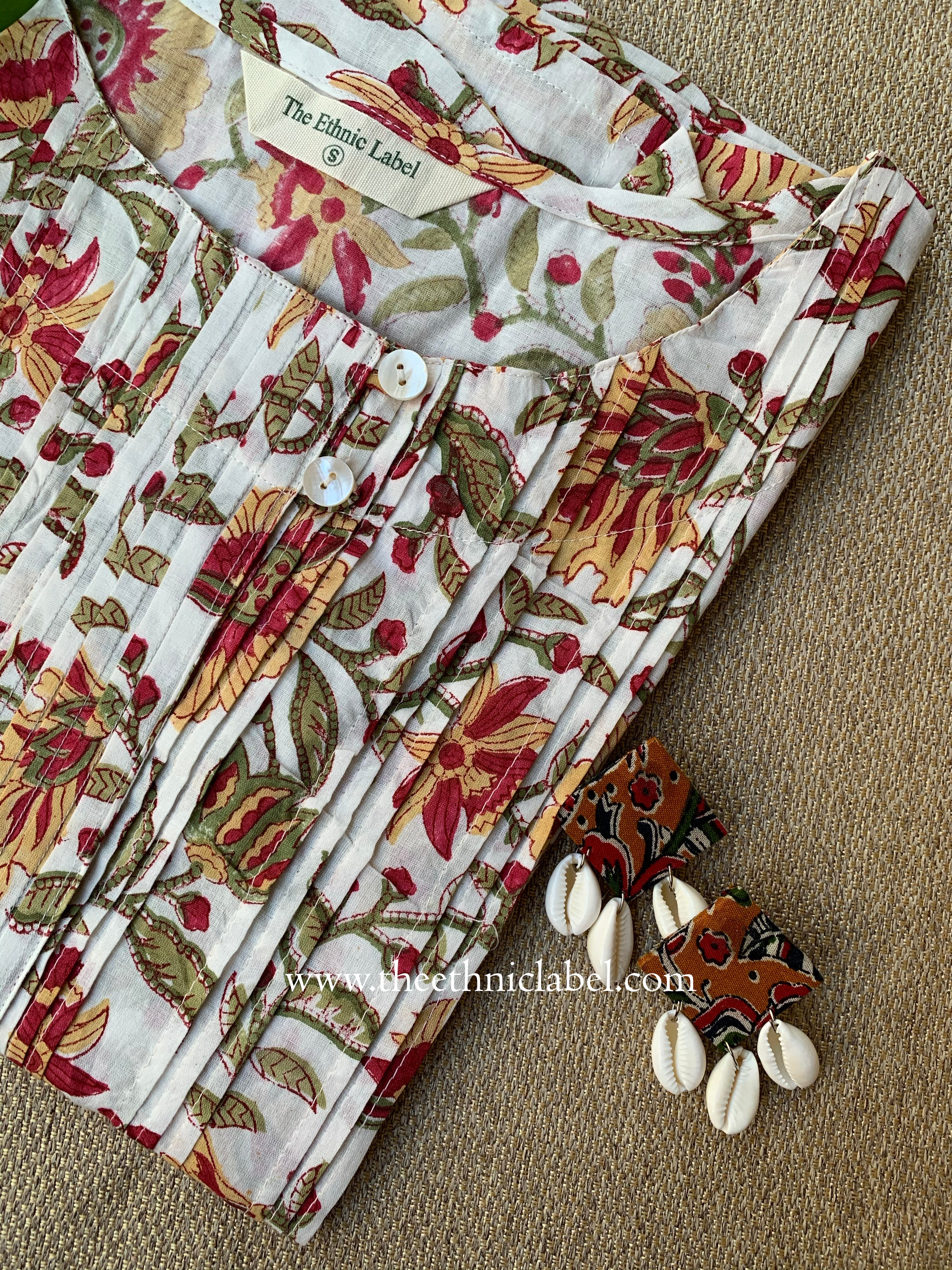 "Shireen" Hand Block Printed Cotton kurta