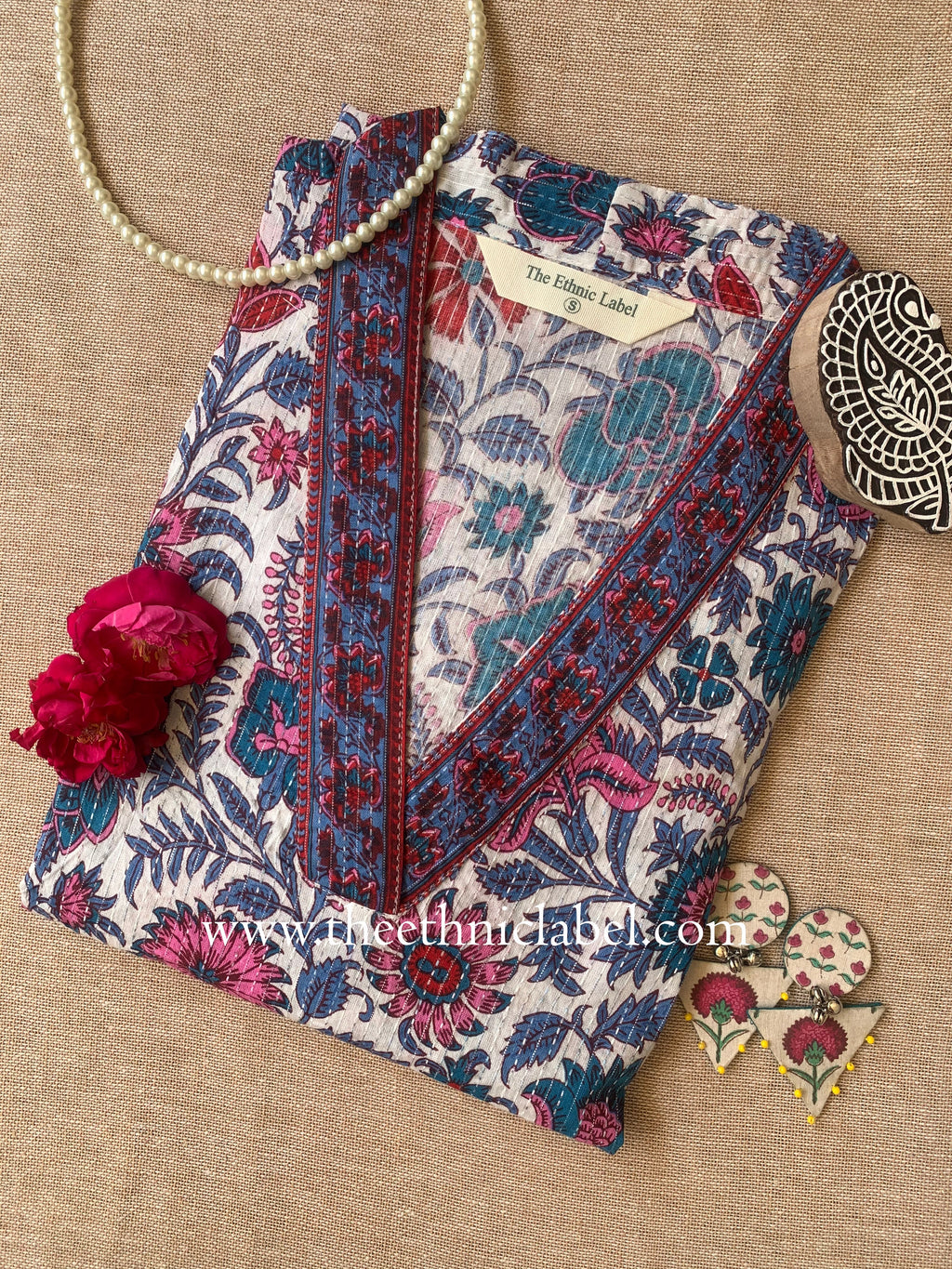 "Sunaina" Floral Cotton kurta