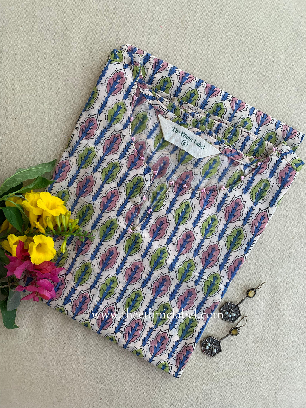 "Parijat" Hand Block Printed Cotton Kurta