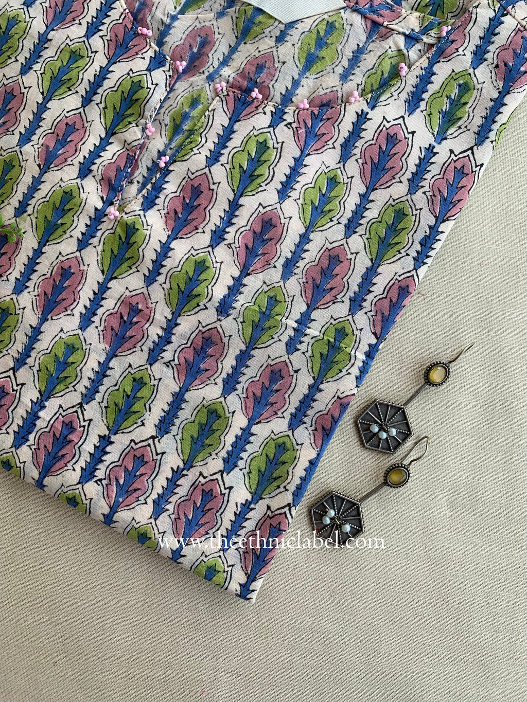 "Parijat" Hand Block Printed Cotton Kurta