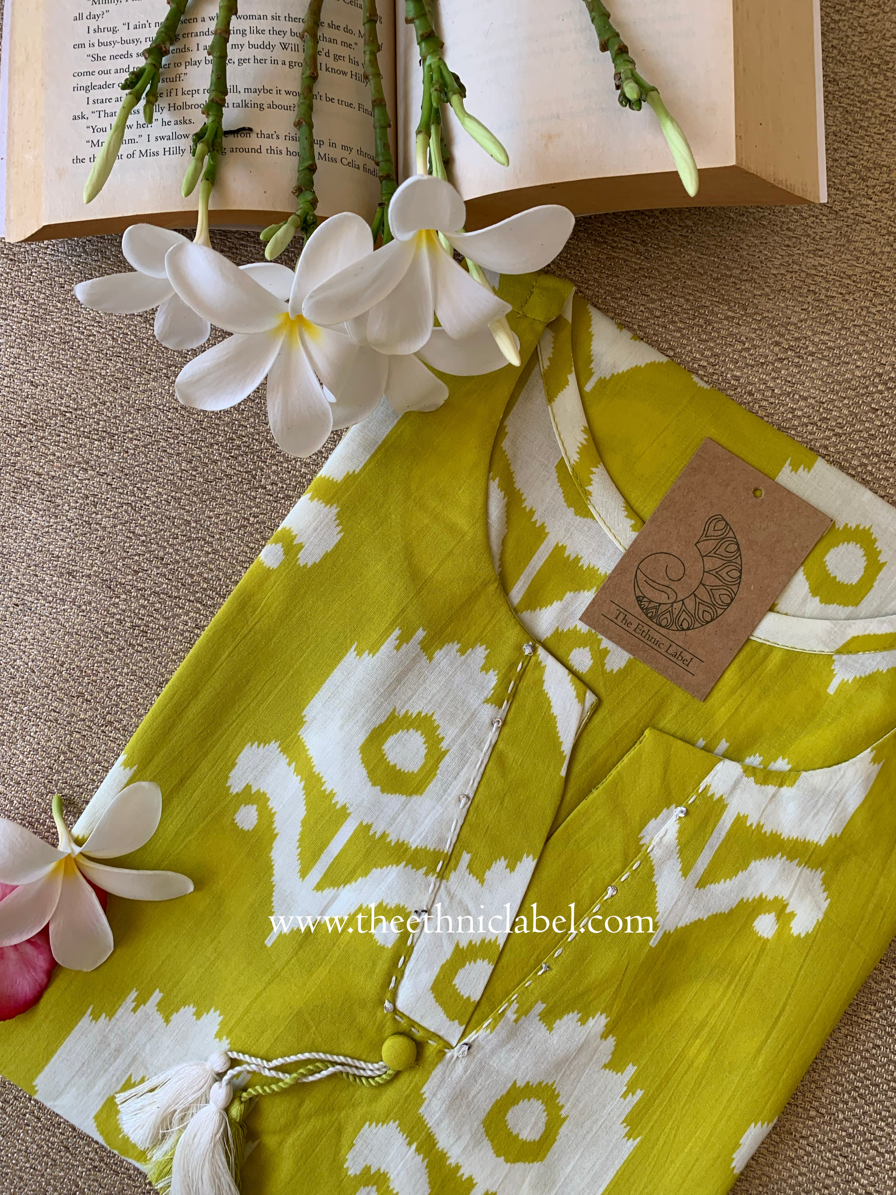 "Yug" Yellow Printed Cotton kurta