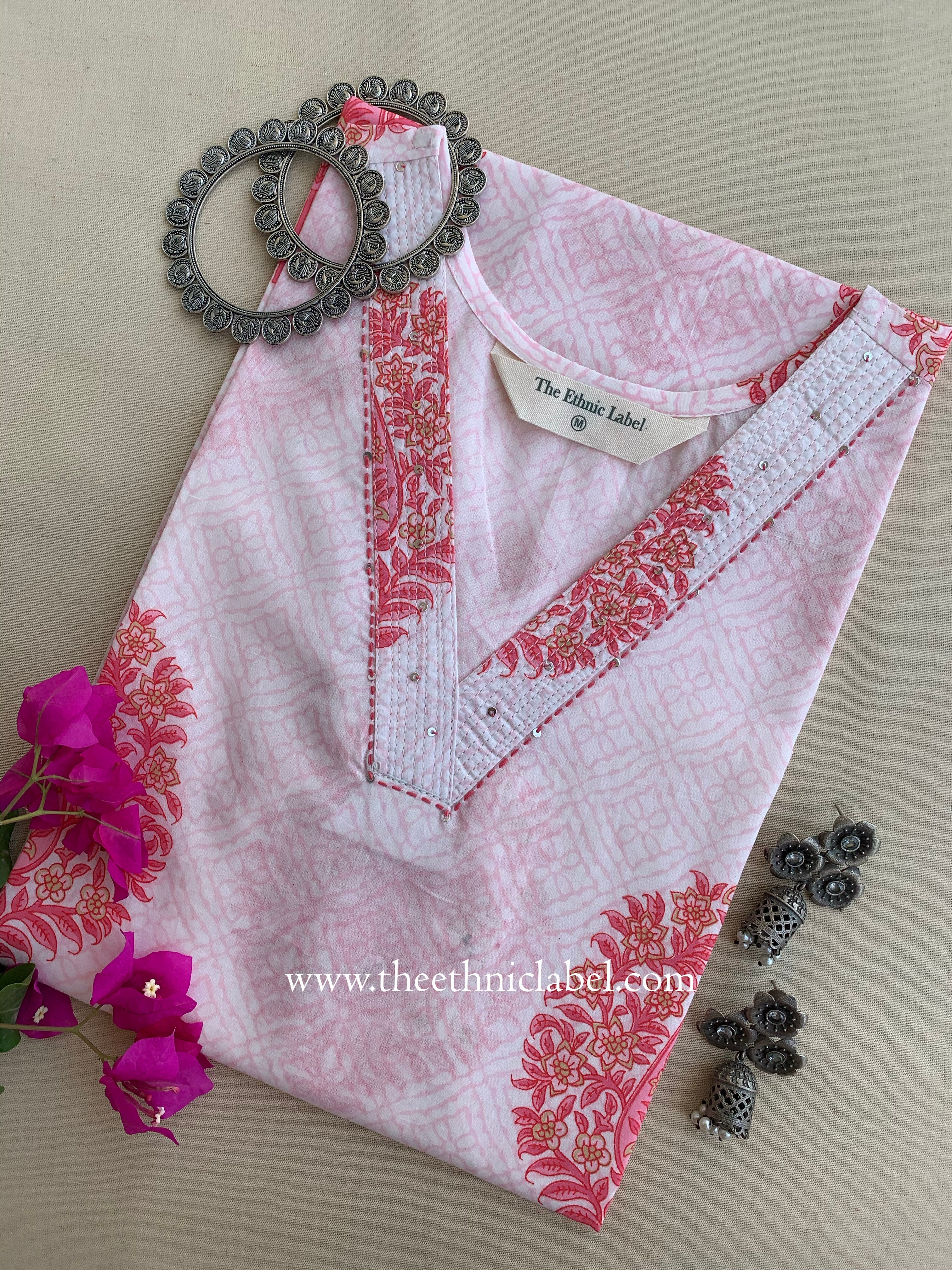 "Sukhmani" Kantha Cotton kurta