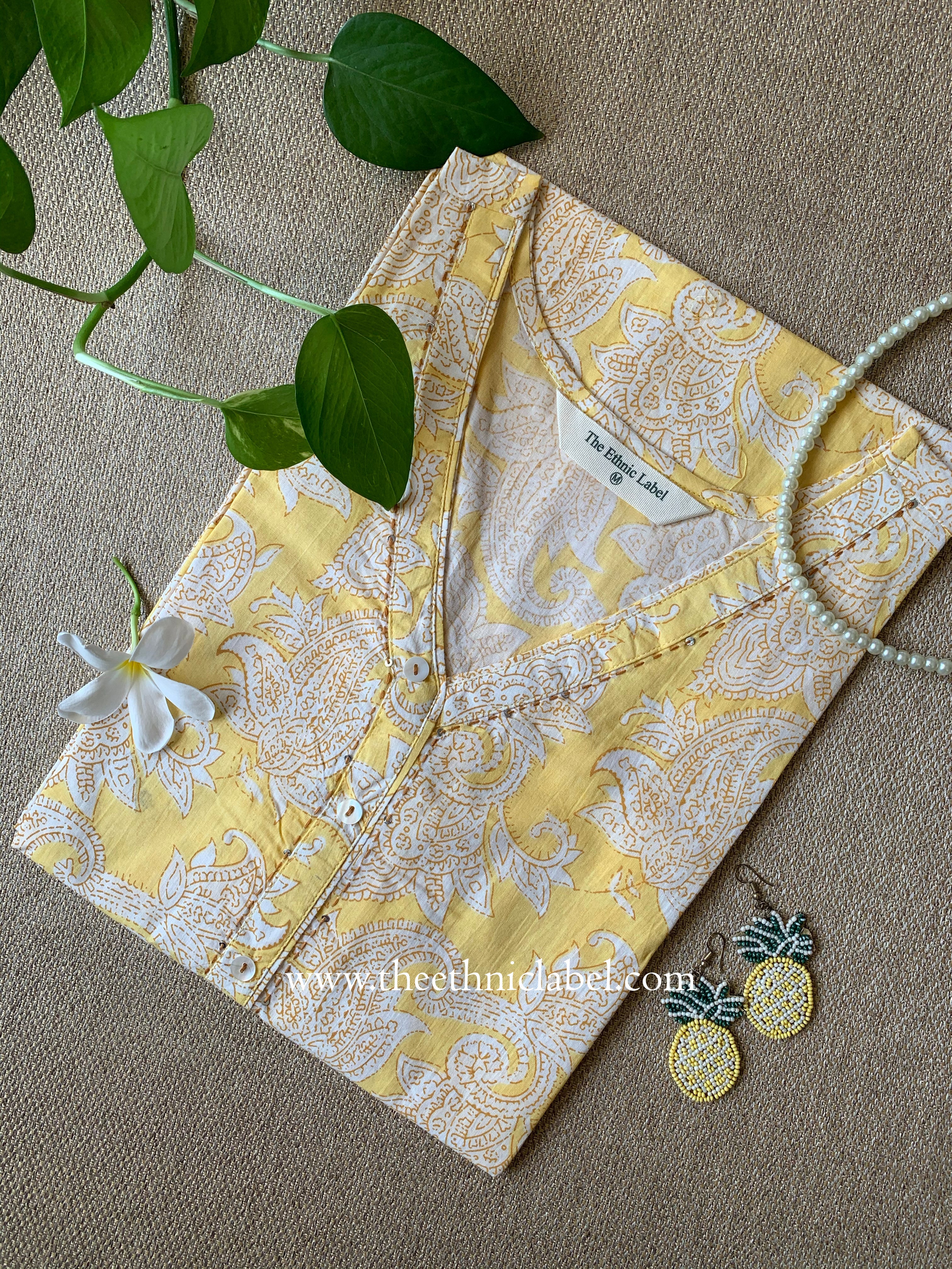 "Roshni" Buttoned Cotton kurta