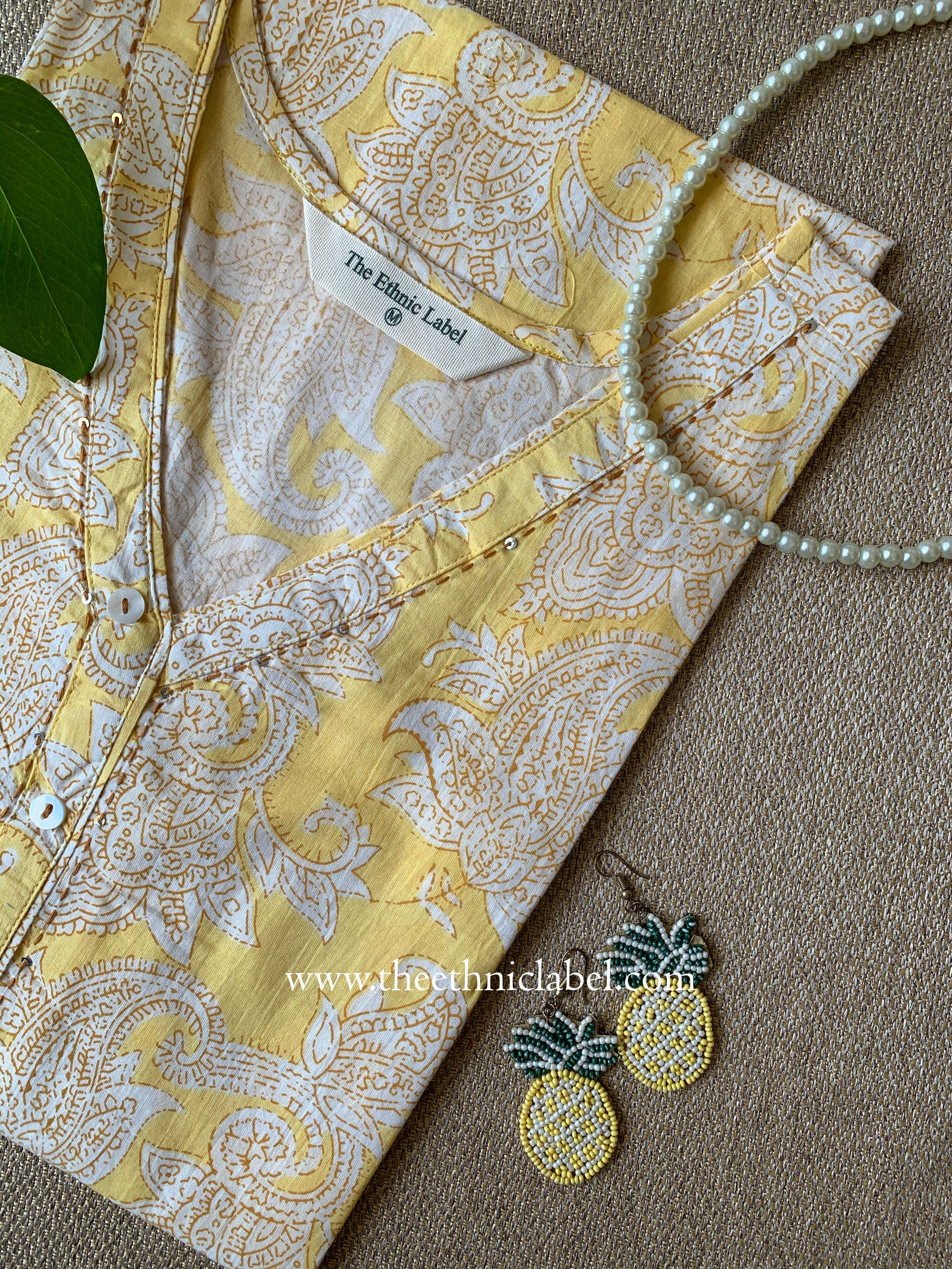 "Roshni" Buttoned Cotton kurta