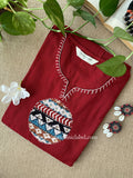 "Pratha" Hand Work A line Cotton Kurta