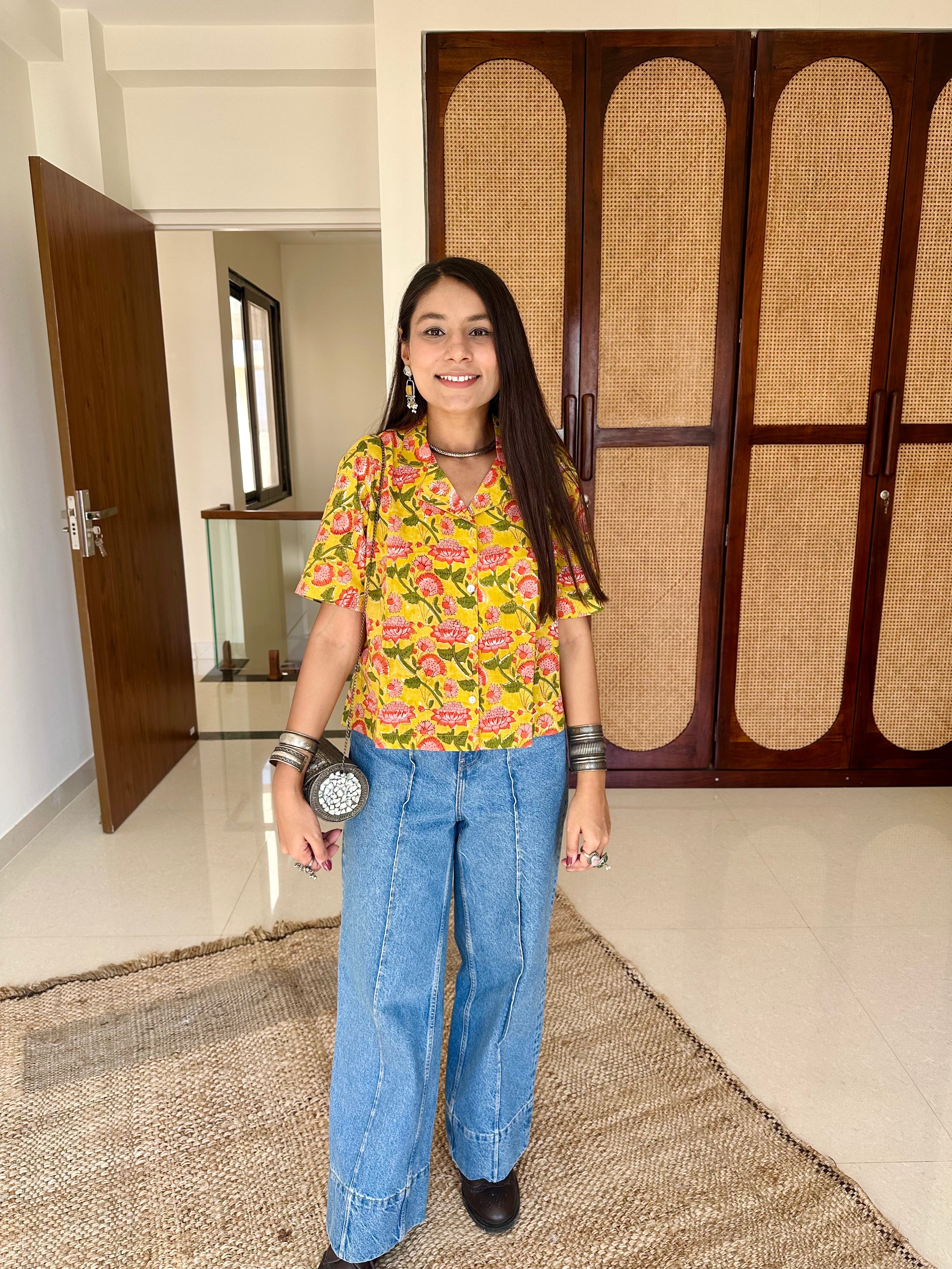 "Bagh" Hand Block Printed Cotton Shirt