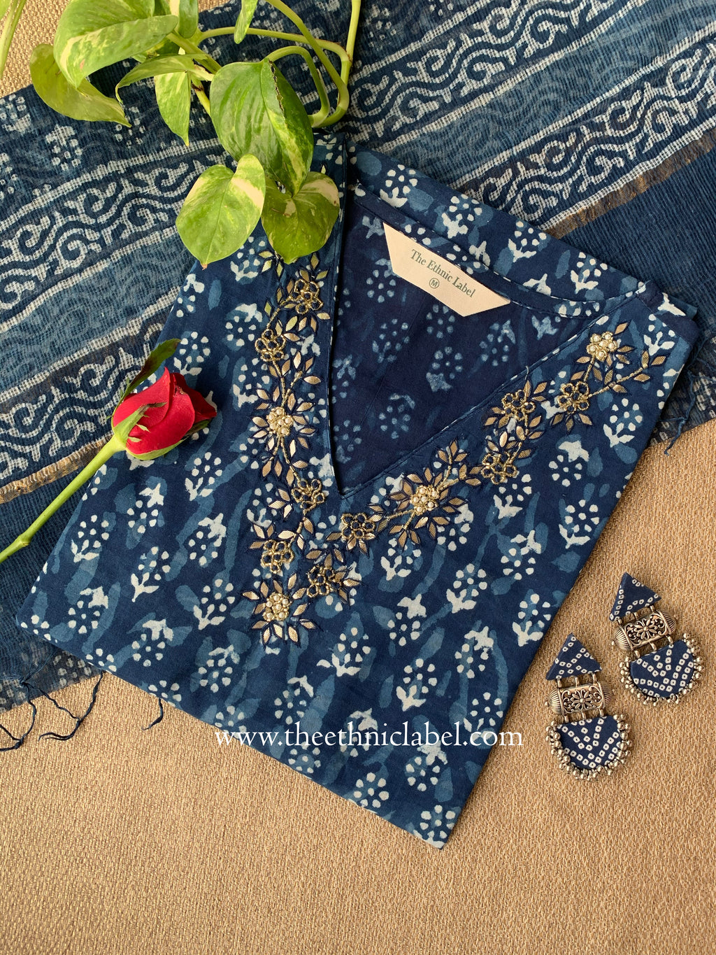 "Mayuri" Cotton Kurta with Kota Doria Dupatta(2pc)