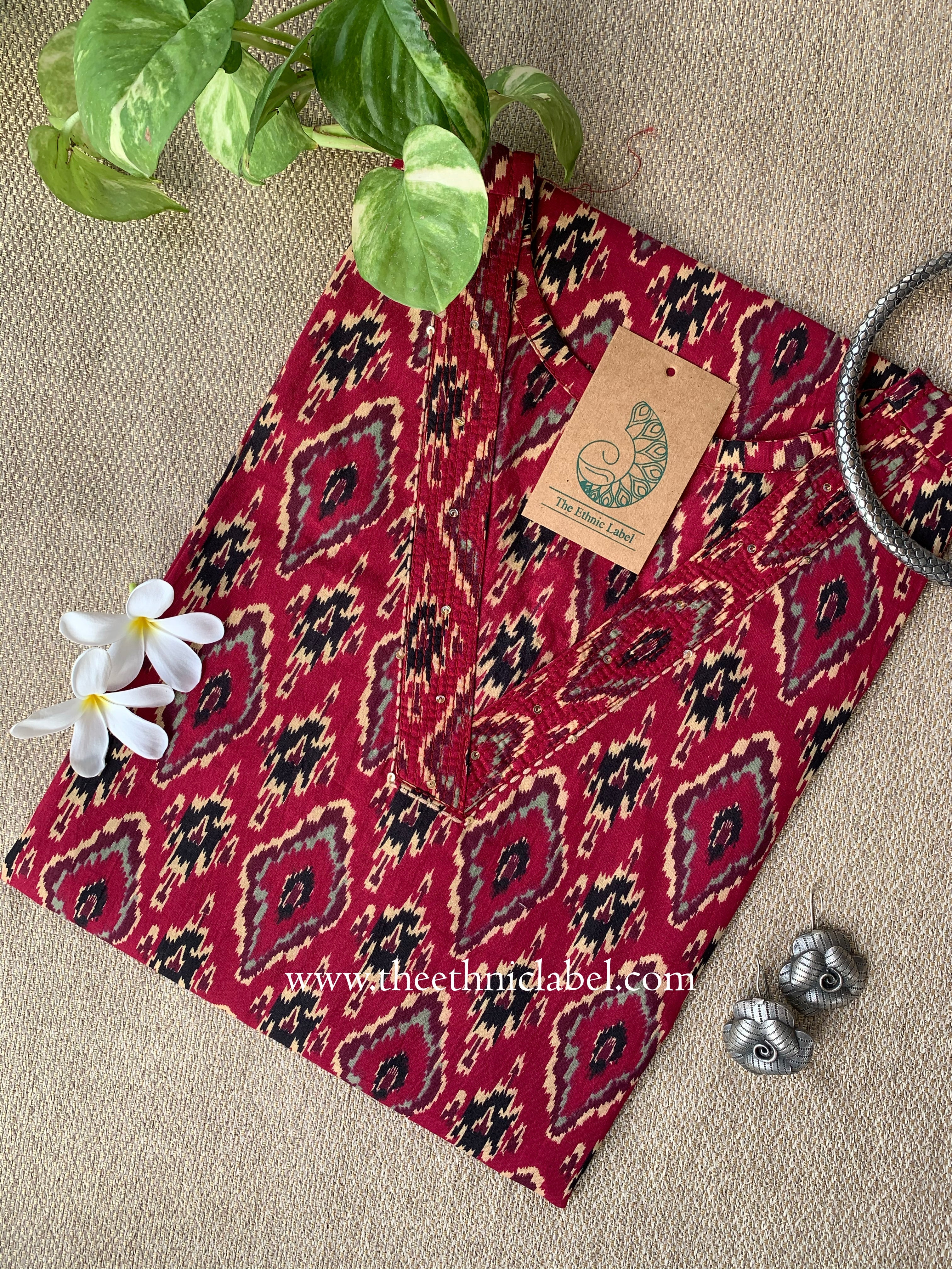 "Milan" Ikat Cotton kurta- S