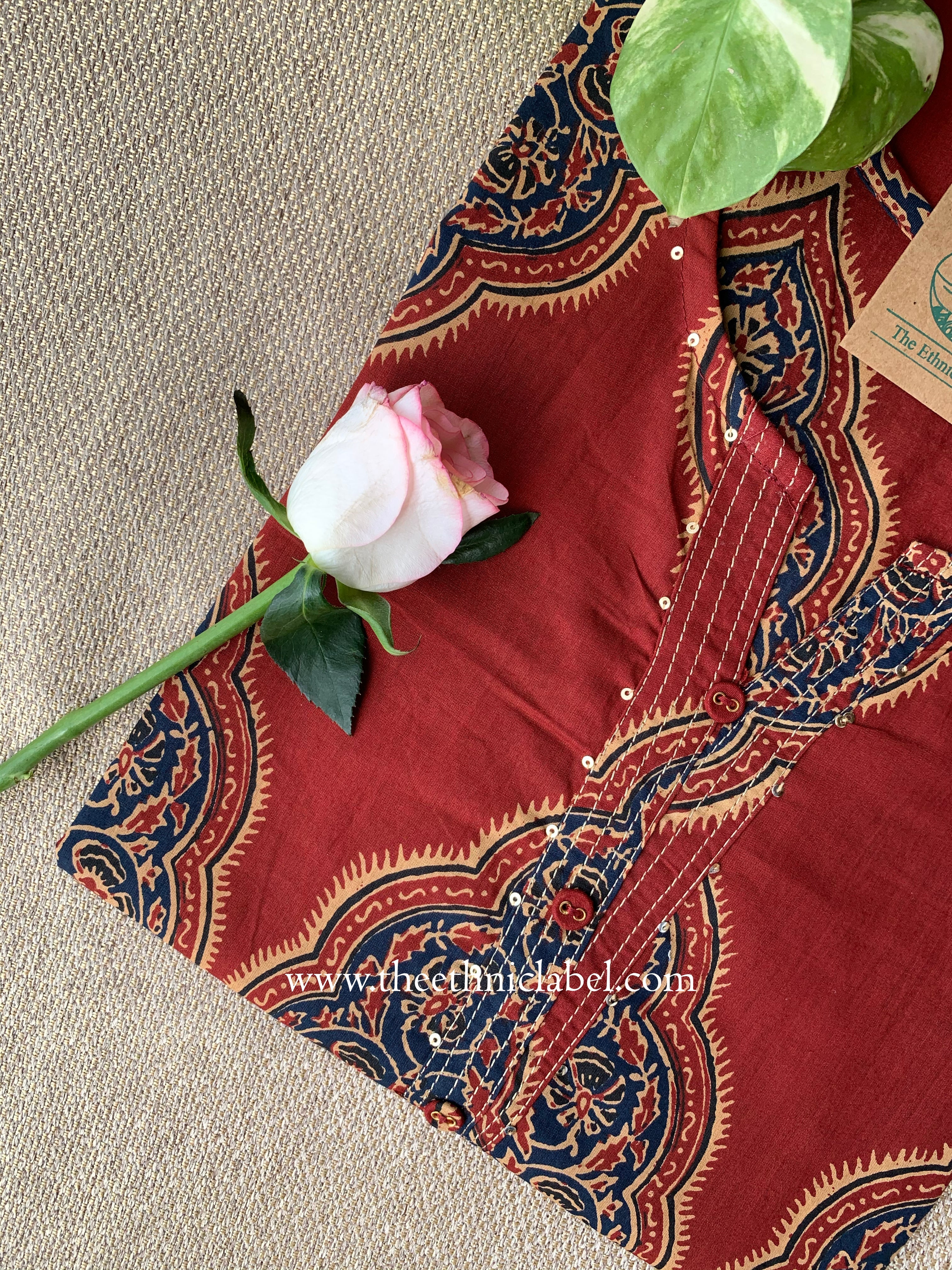 Sargam Ajrakh Printed Cotton kurta