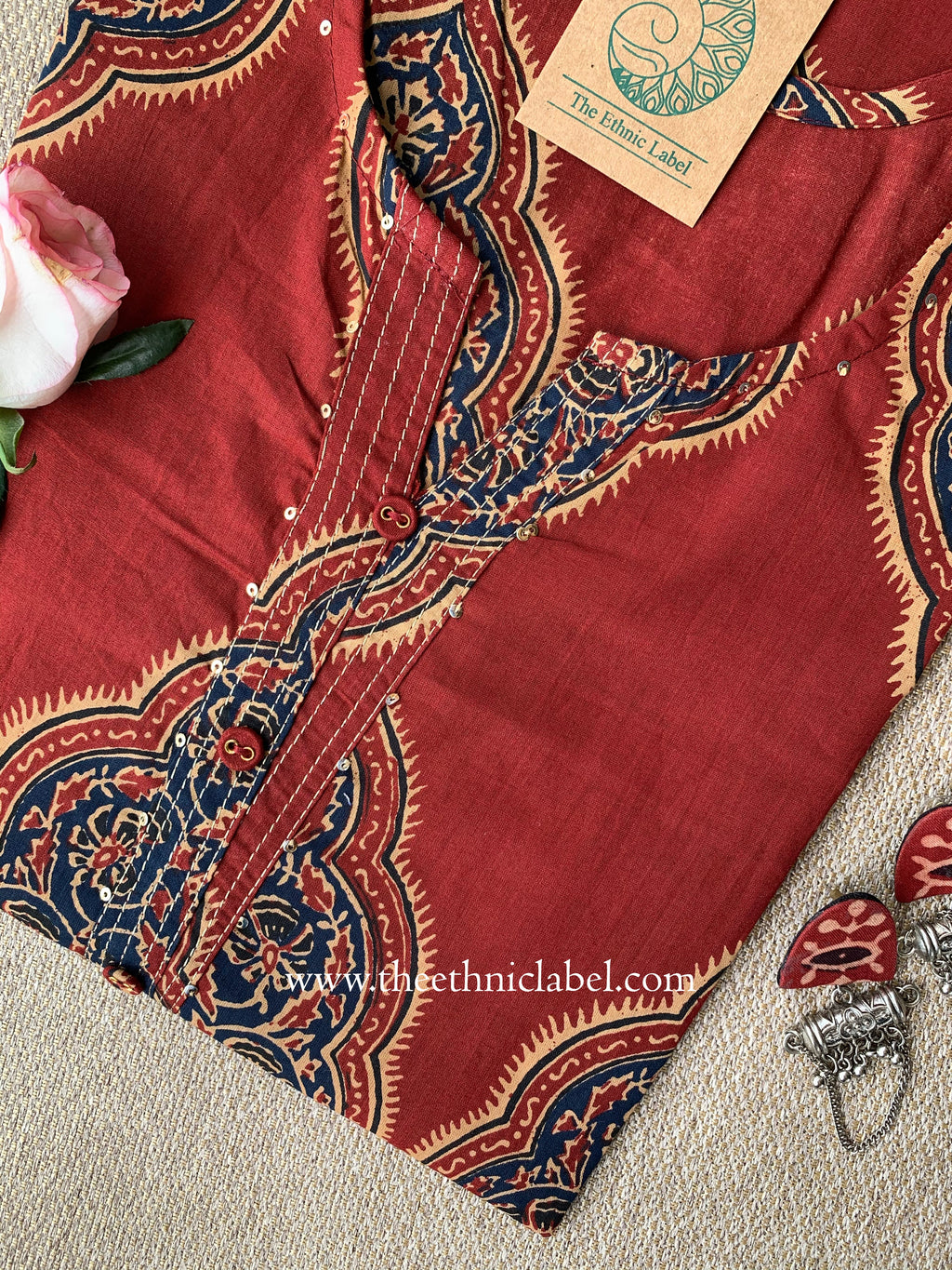 Sargam Ajrakh Printed Cotton kurta