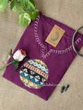 Pratha-Purple A Line Cotton kurta