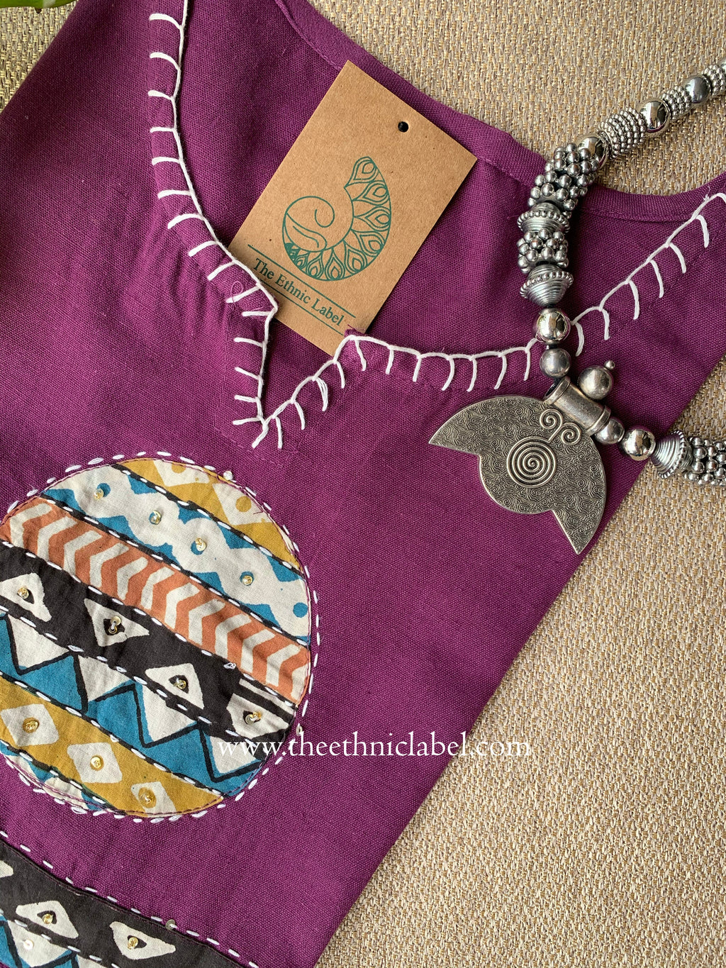 Pratha-Purple A Line Cotton kurta