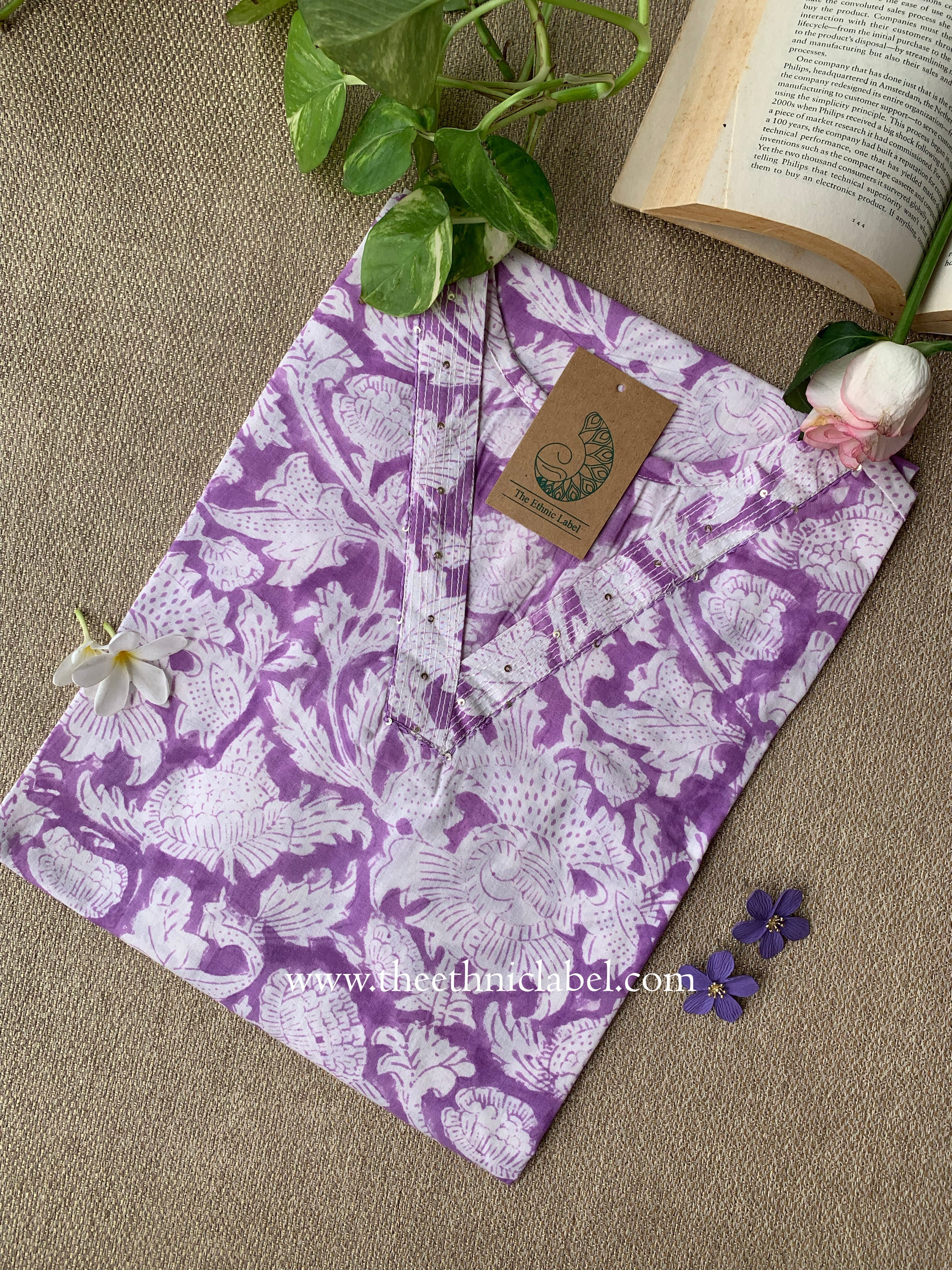 "Sia" Block Printed Cotton kurta